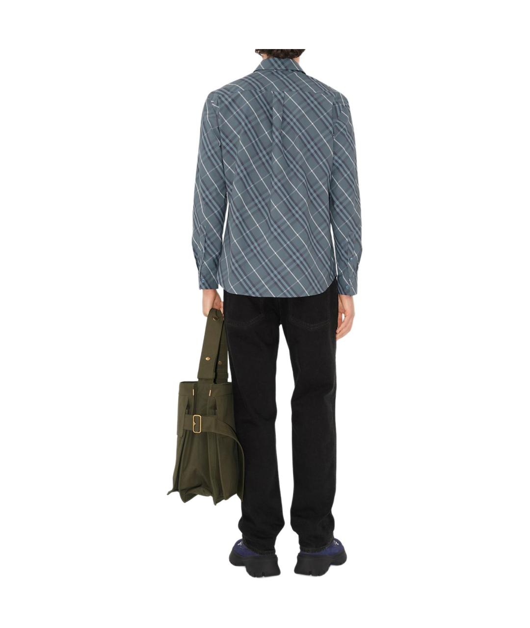 BURBERRY Серая хлопковая классическая рубашка, фото 3