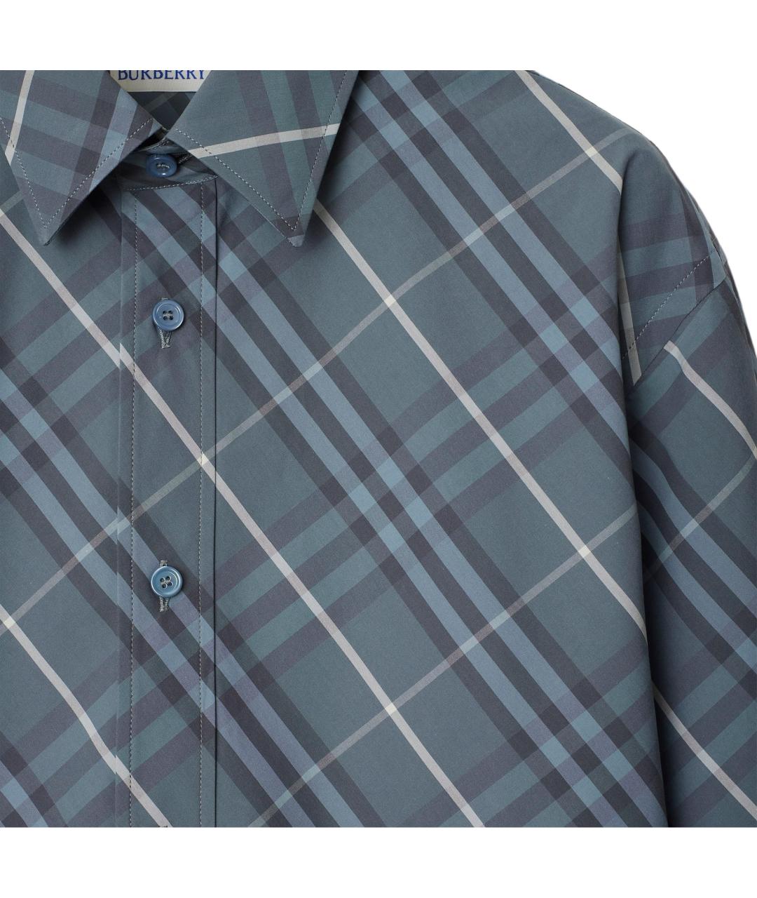 BURBERRY Серая хлопковая классическая рубашка, фото 5