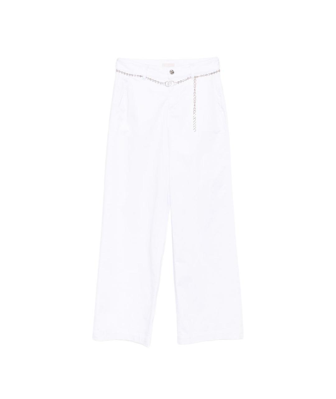 LIU JO Белые хлопковые прямые брюки, фото 1