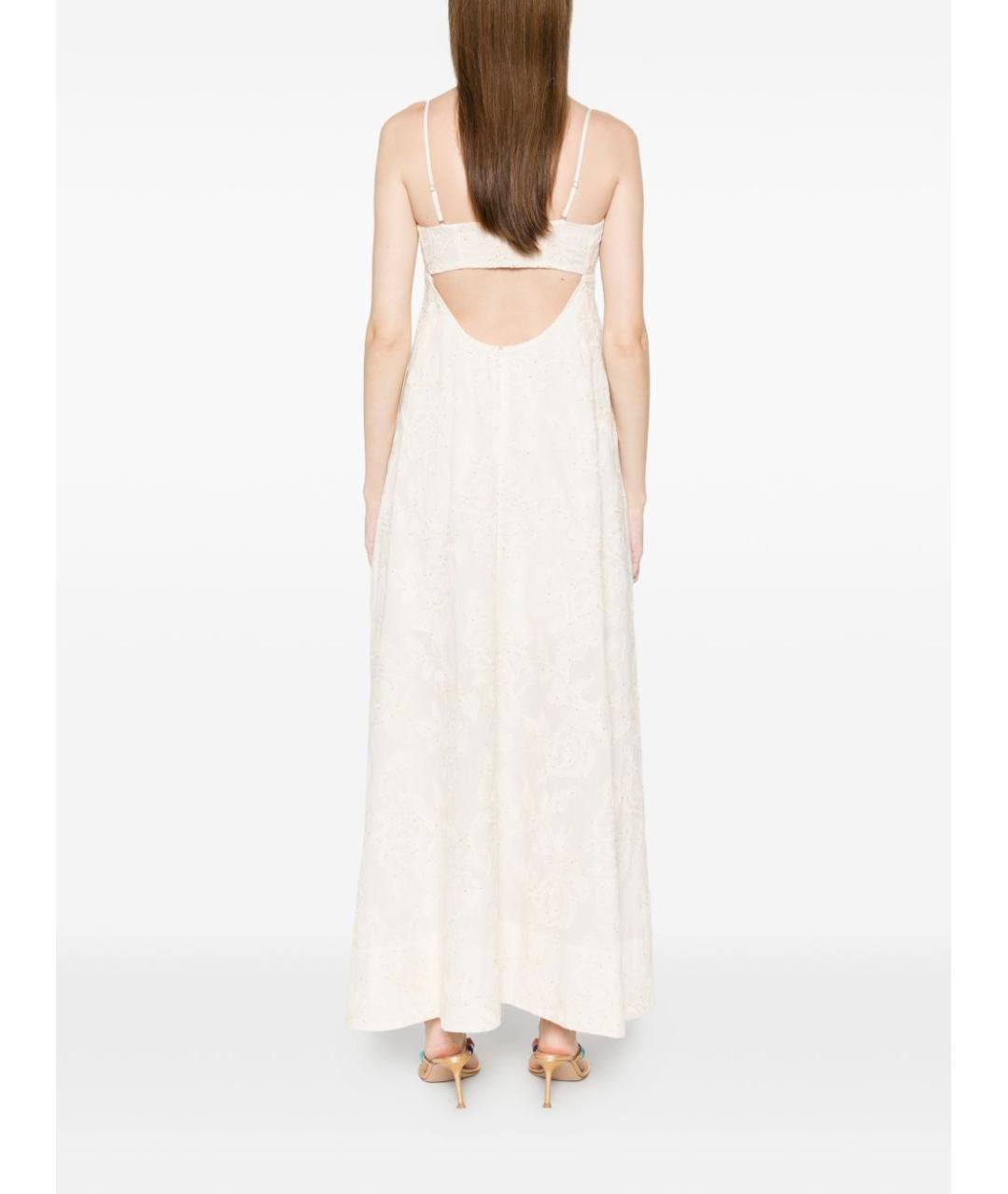 LIU JO Бежевое хлопковое повседневное платье, фото 3