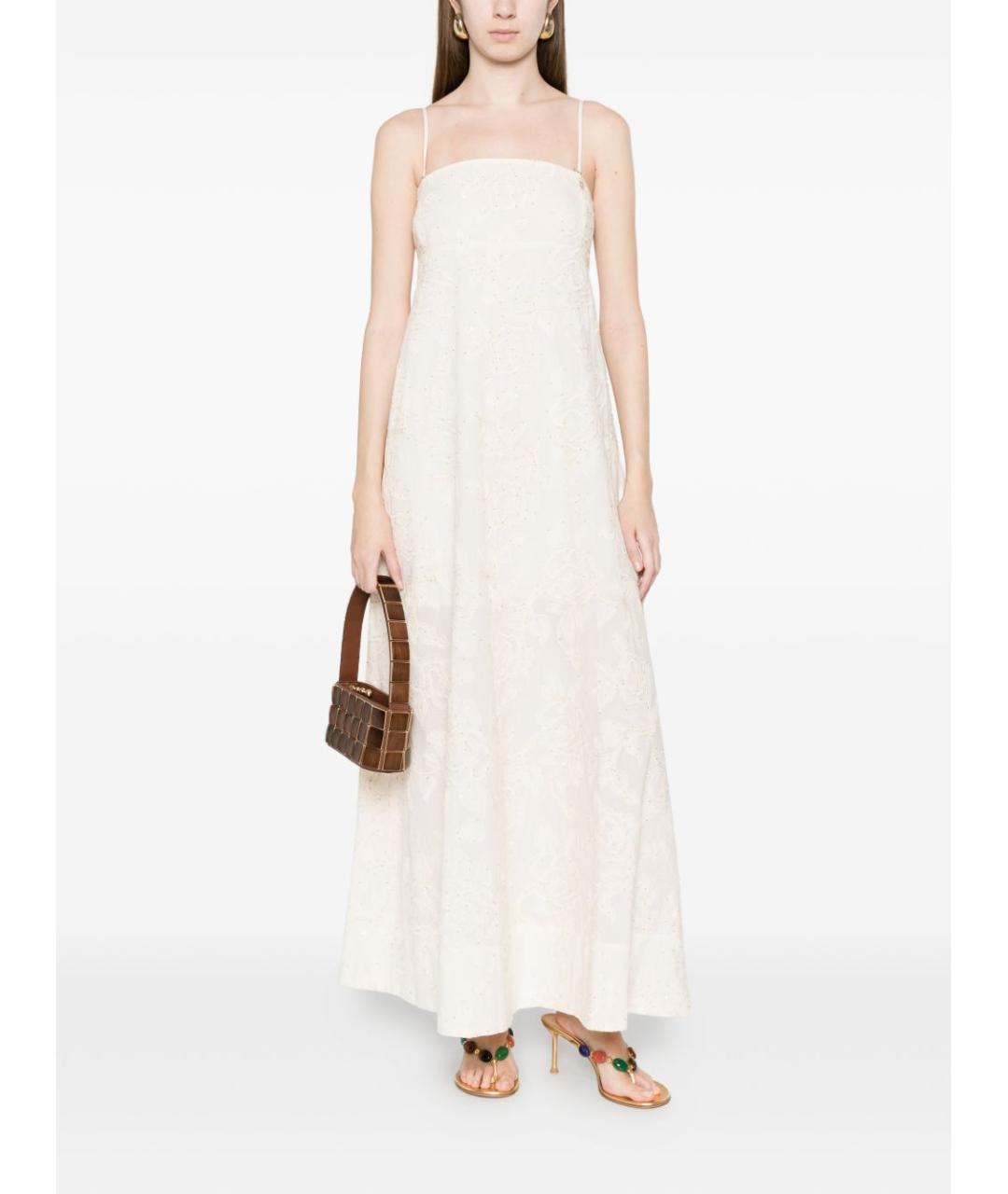 LIU JO Бежевое хлопковое повседневное платье, фото 4