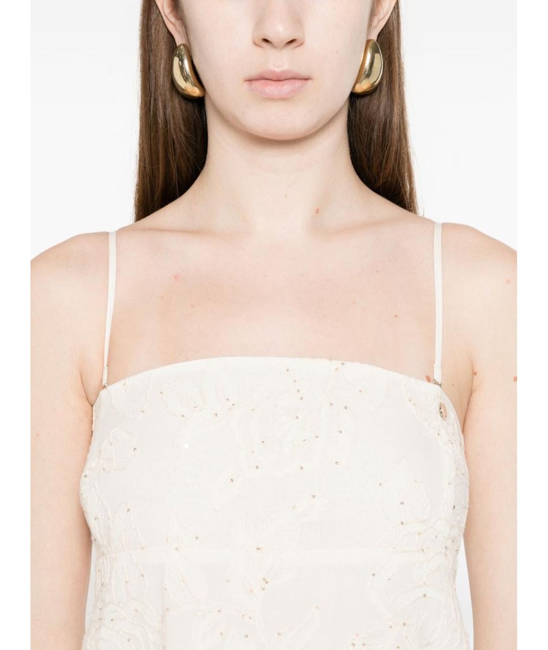 LIU JO Бежевое хлопковое повседневное платье, фото 2