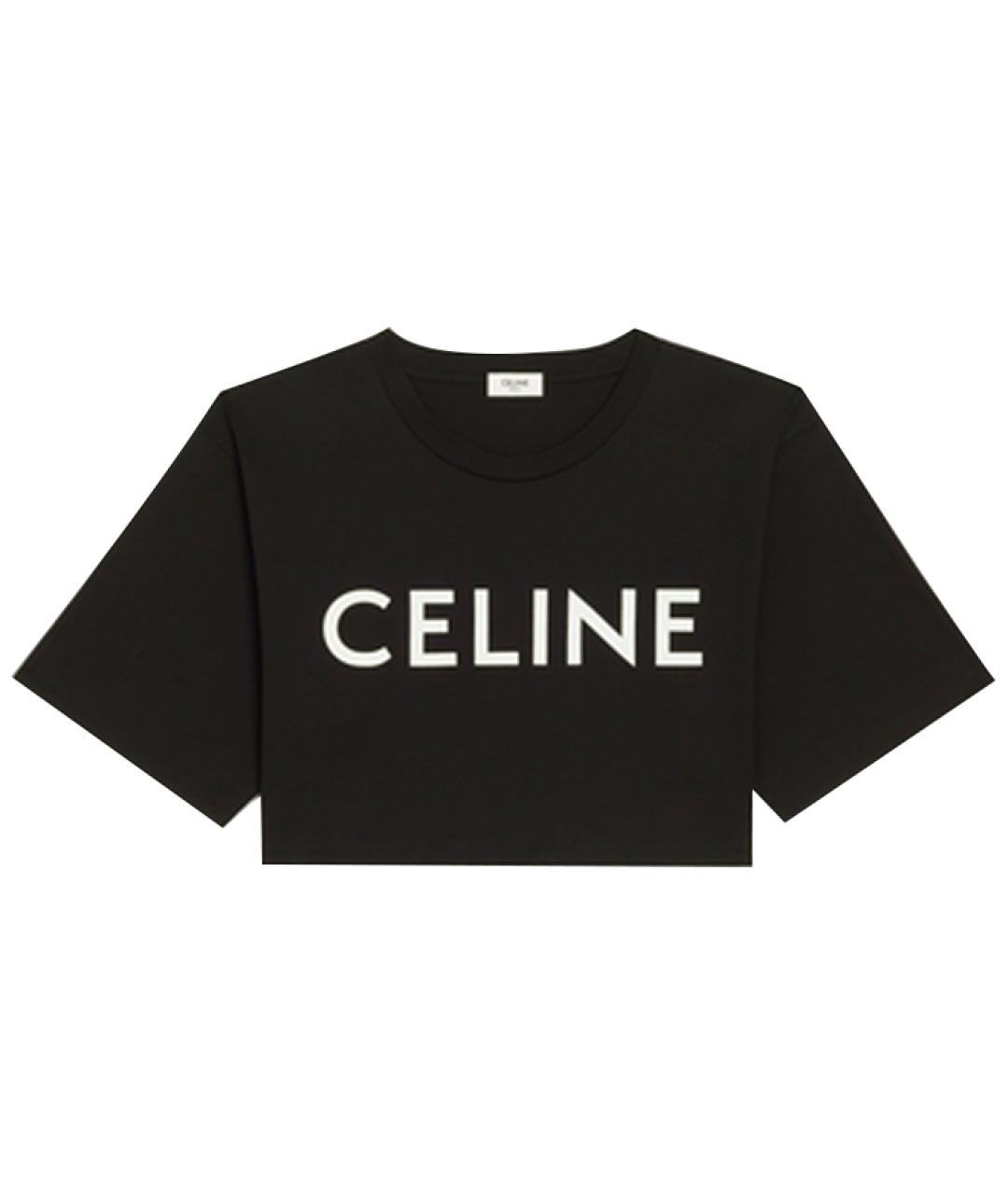 CELINE Черная хлопковая футболка, фото 1