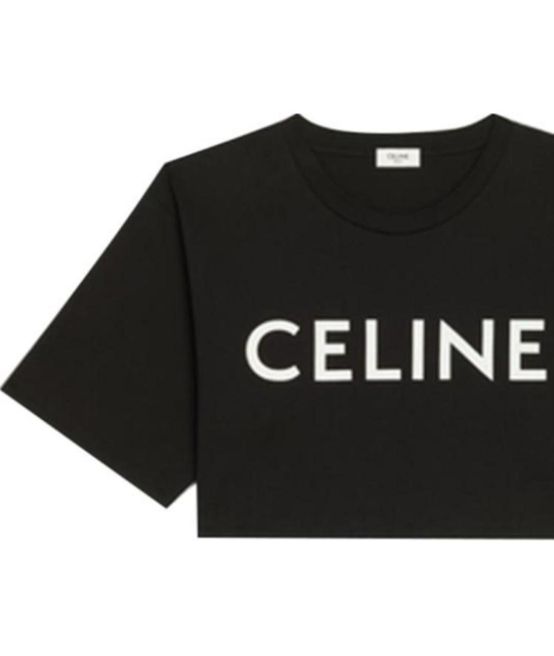 CELINE Черная хлопковая футболка, фото 5