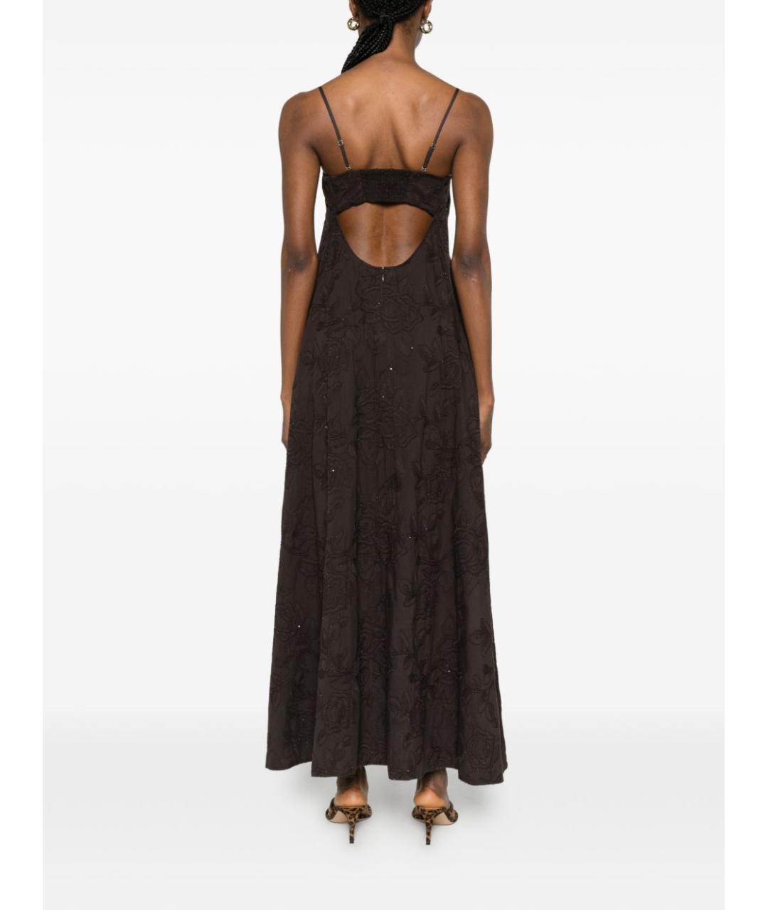 LIU JO Коричневое хлопковое коктейльное платье, фото 2