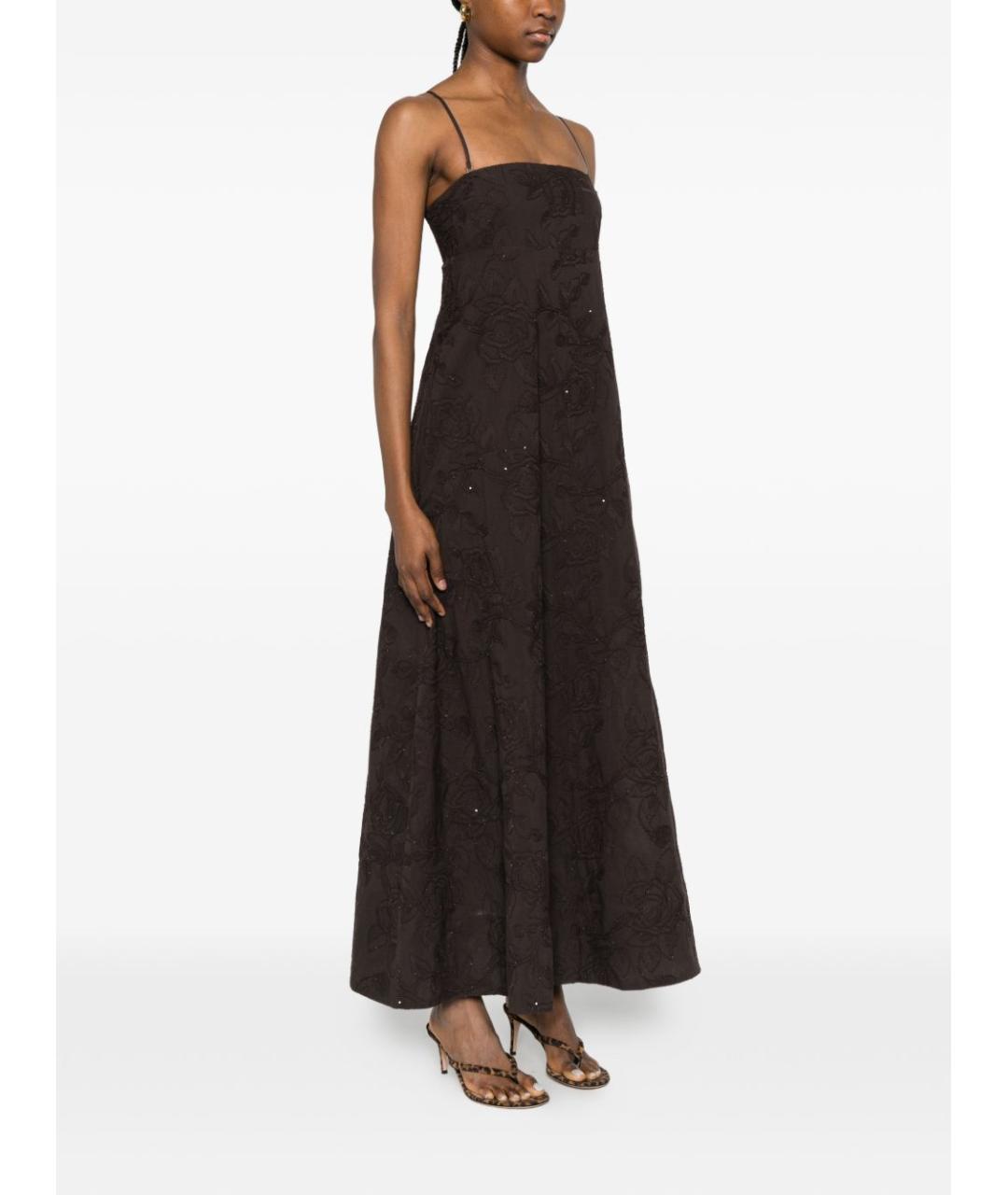 LIU JO Коричневое хлопковое коктейльное платье, фото 4