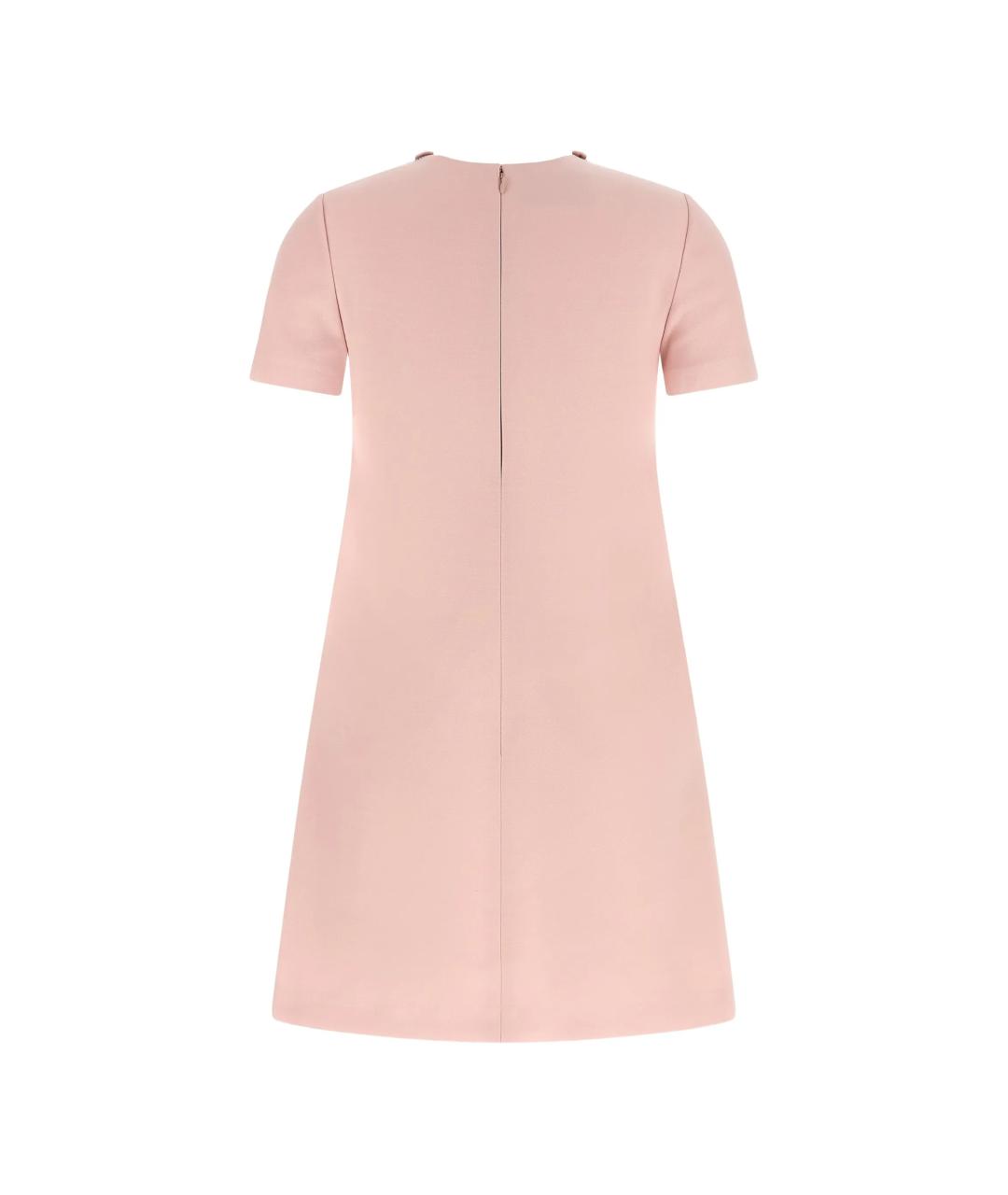 VALENTINO Розовое шерстяное коктейльное платье, фото 2