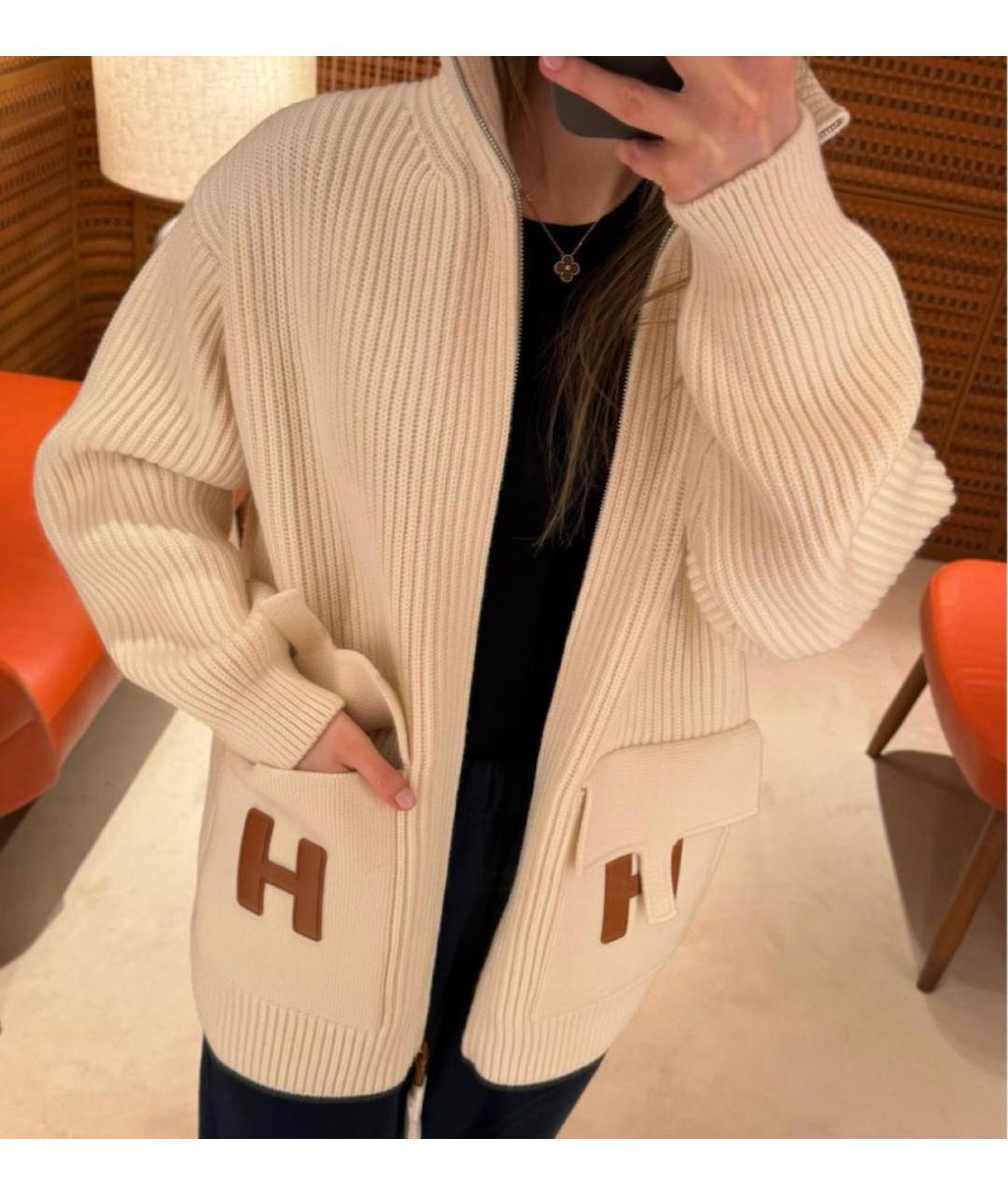 HERMES Белый кардиган, фото 5