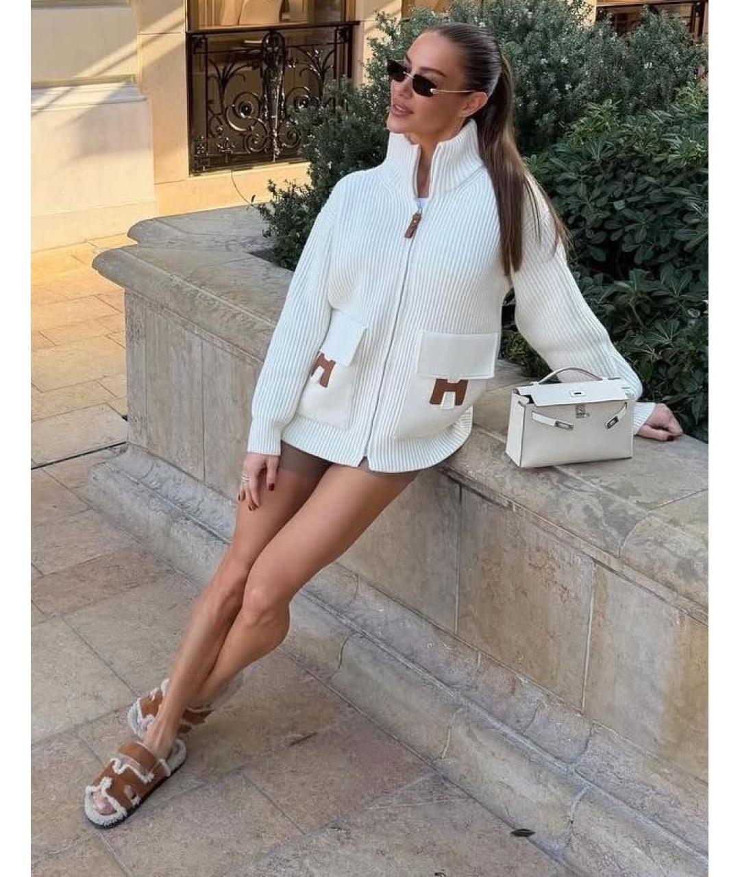 HERMES Белый кардиган, фото 2