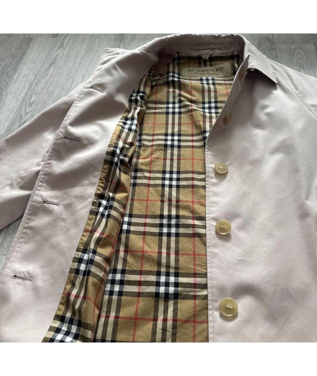 BURBERRY Розовый хлопковый тренч/плащ, фото 2