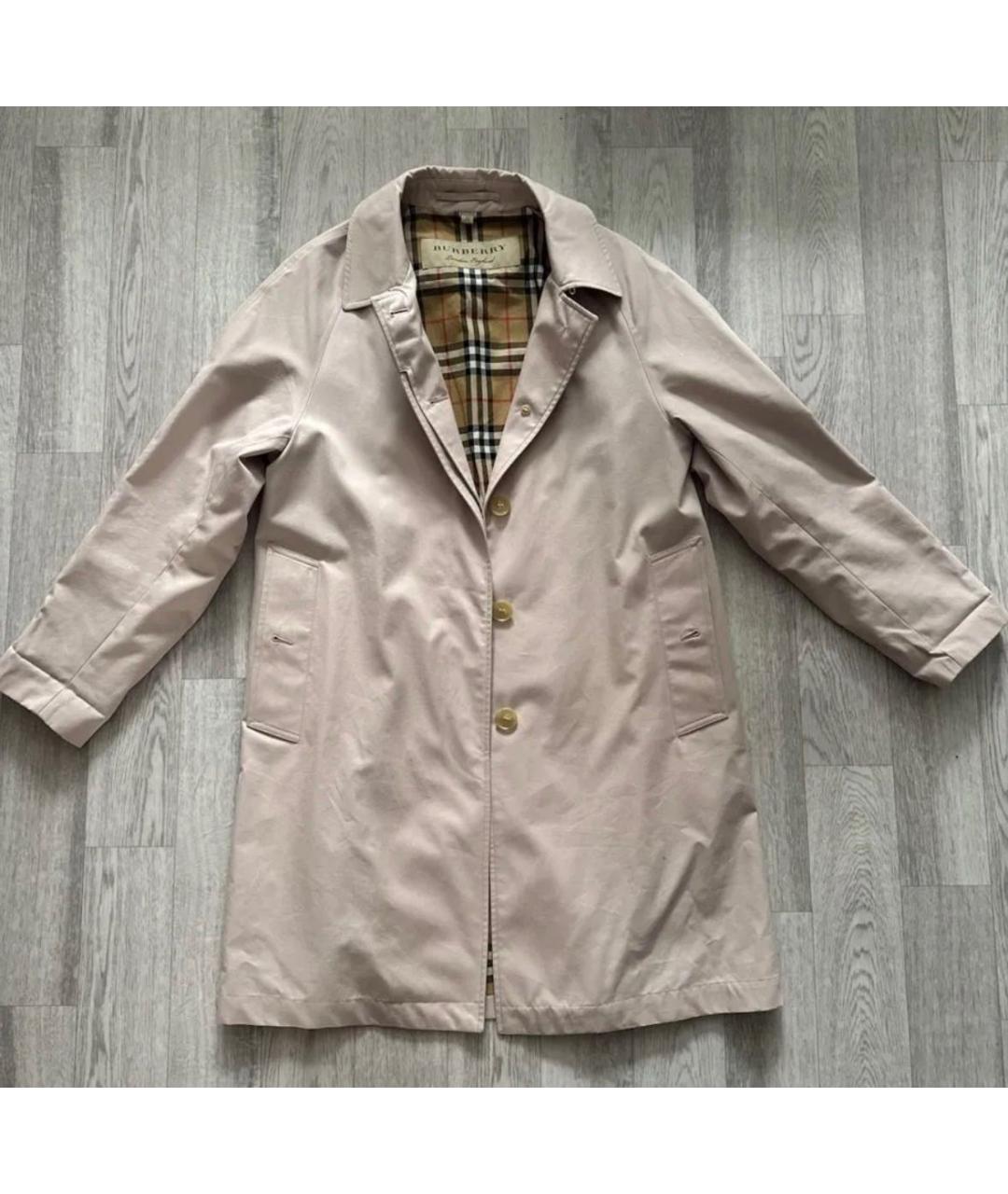 BURBERRY Розовый хлопковый тренч/плащ, фото 6