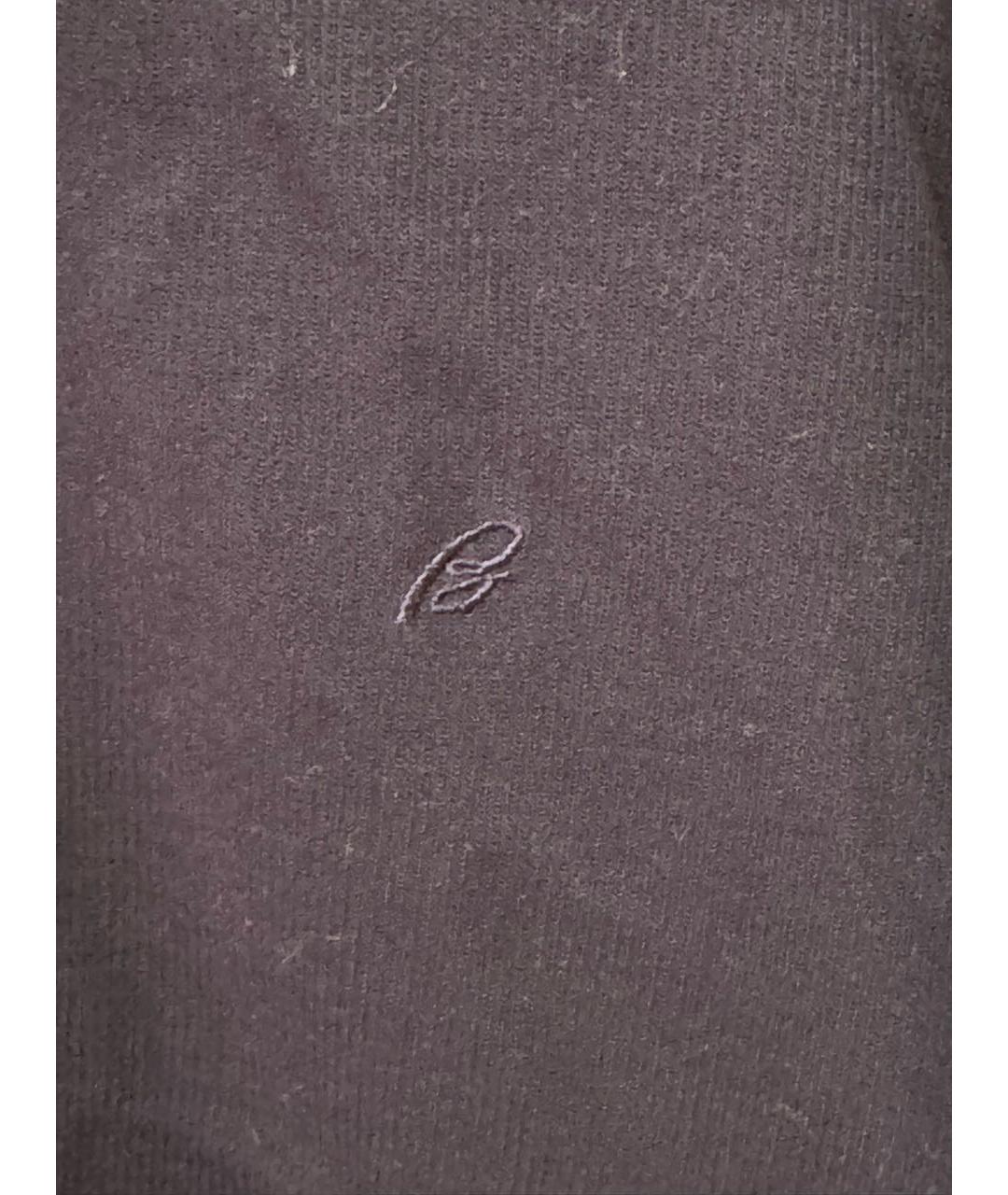 BRIONI Темно-синее хлопковое поло с коротким рукавом, фото 4