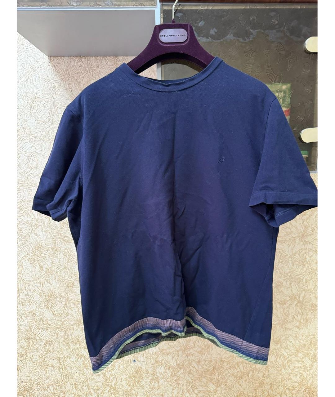 BRIONI Темно-синее хлопковое поло с коротким рукавом, фото 5