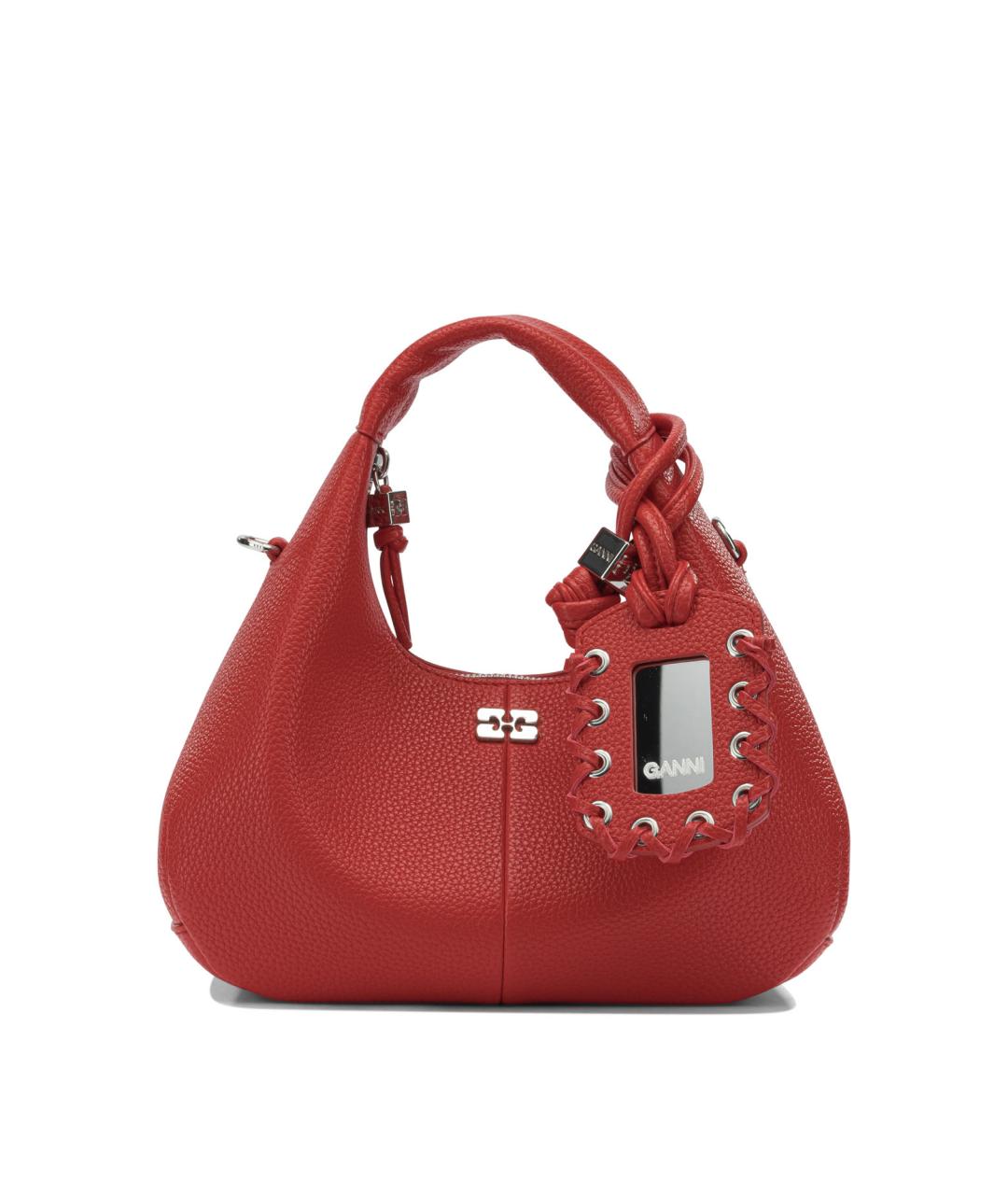 GANNI Красная сумка с короткими ручками из искусственной кожи, фото 1