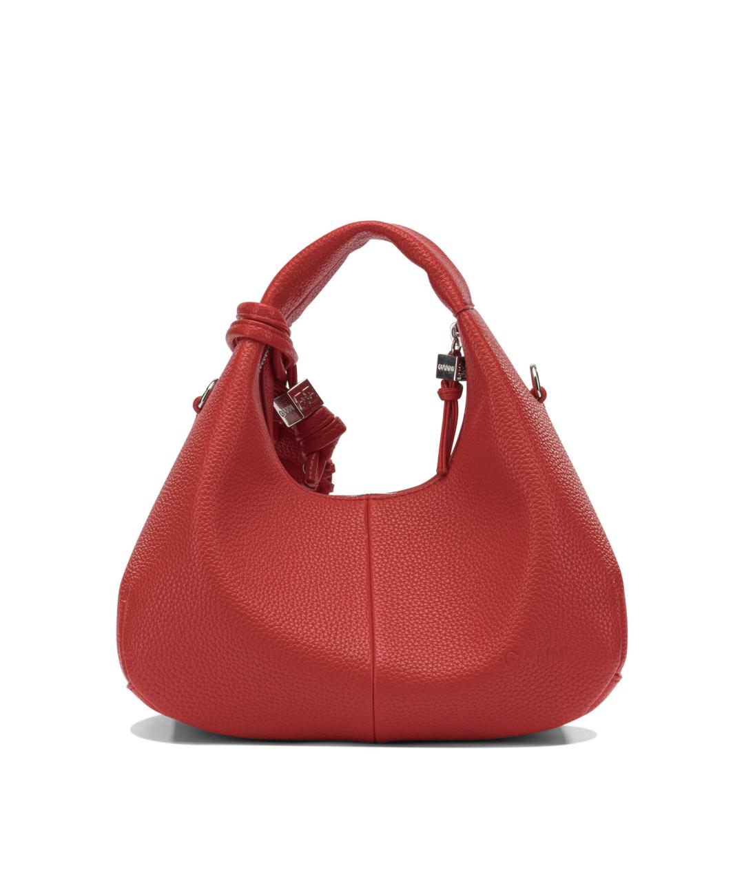 GANNI Красная сумка с короткими ручками из искусственной кожи, фото 2