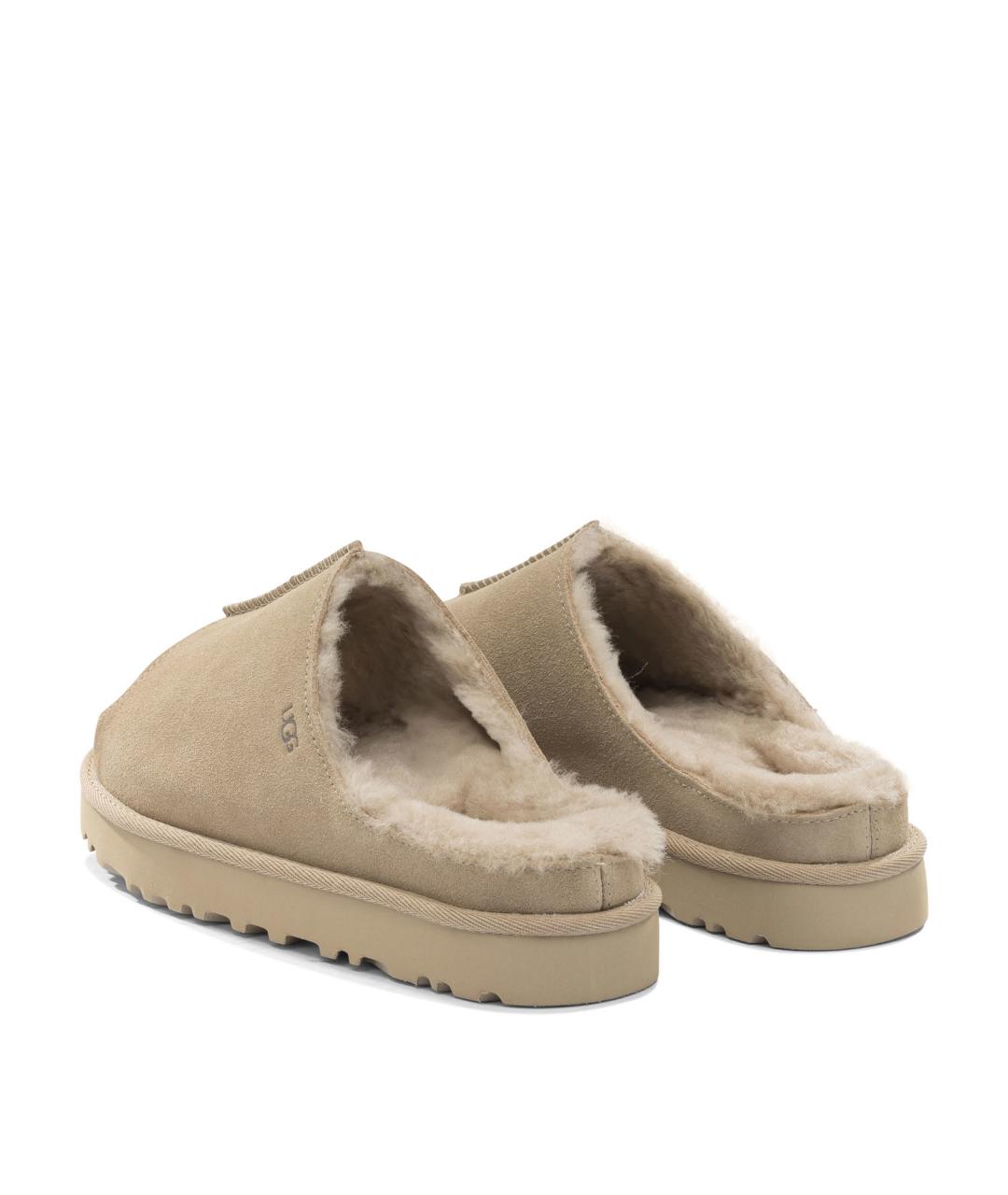 UGG AUSTRALIA Бежевые замшевые шлепанцы, фото 4