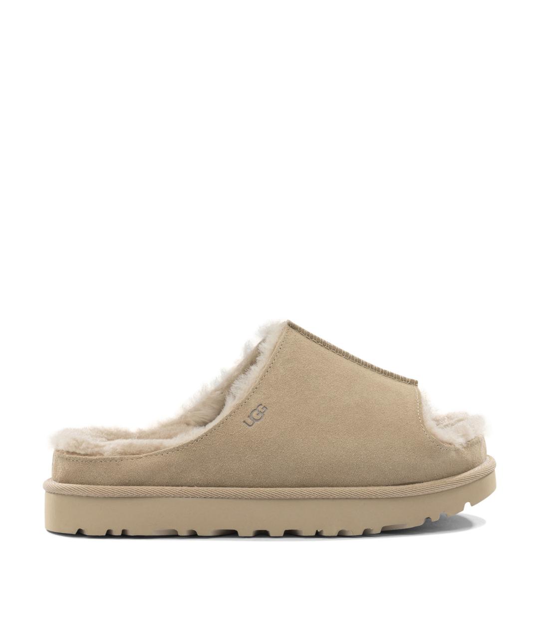 UGG AUSTRALIA Бежевые замшевые шлепанцы, фото 1