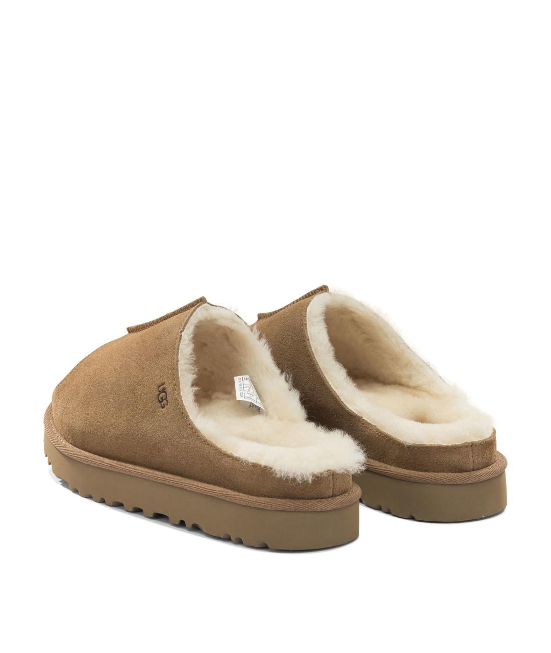 UGG AUSTRALIA Бежевые замшевые шлепанцы, фото 4