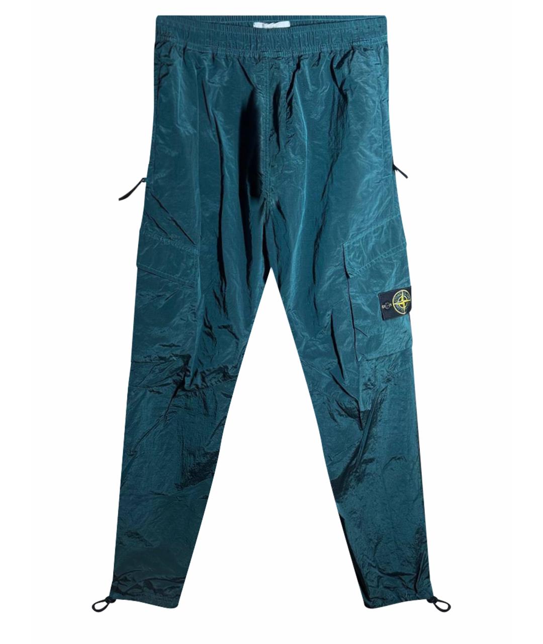 STONE ISLAND Бирюзовые повседневные брюки, фото 1