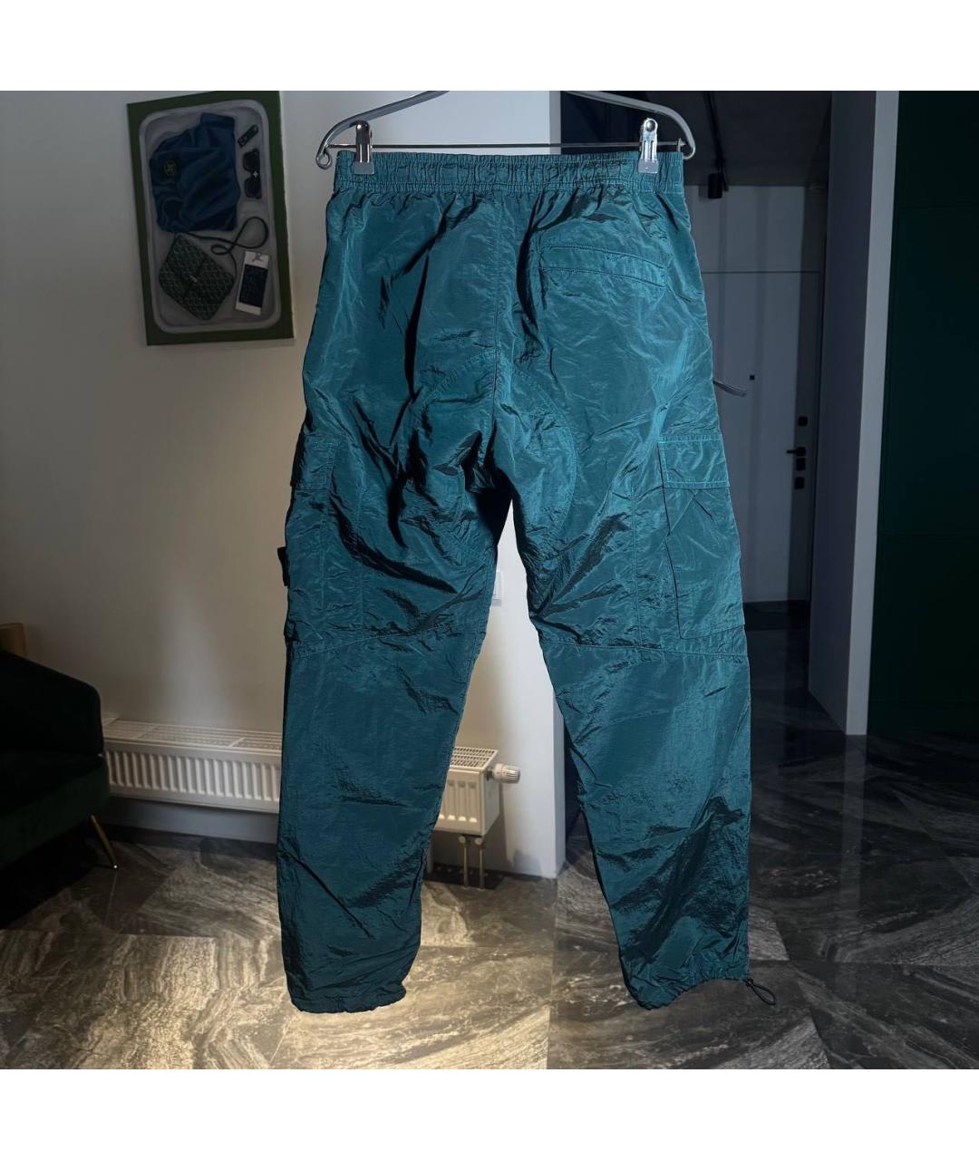 STONE ISLAND Бирюзовые повседневные брюки, фото 2