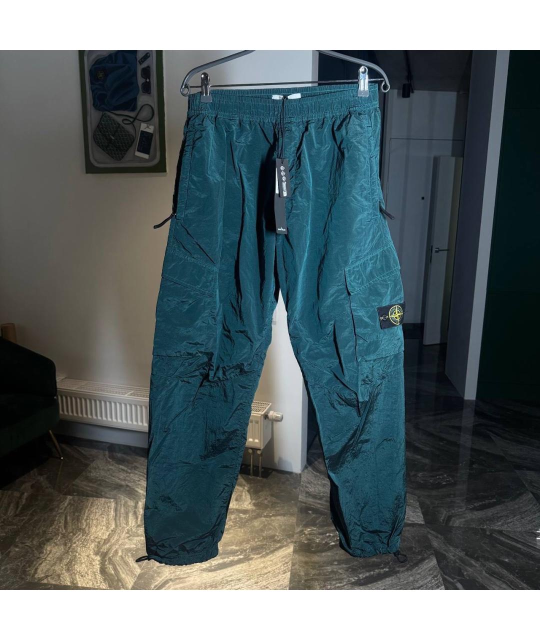 STONE ISLAND Бирюзовые повседневные брюки, фото 5