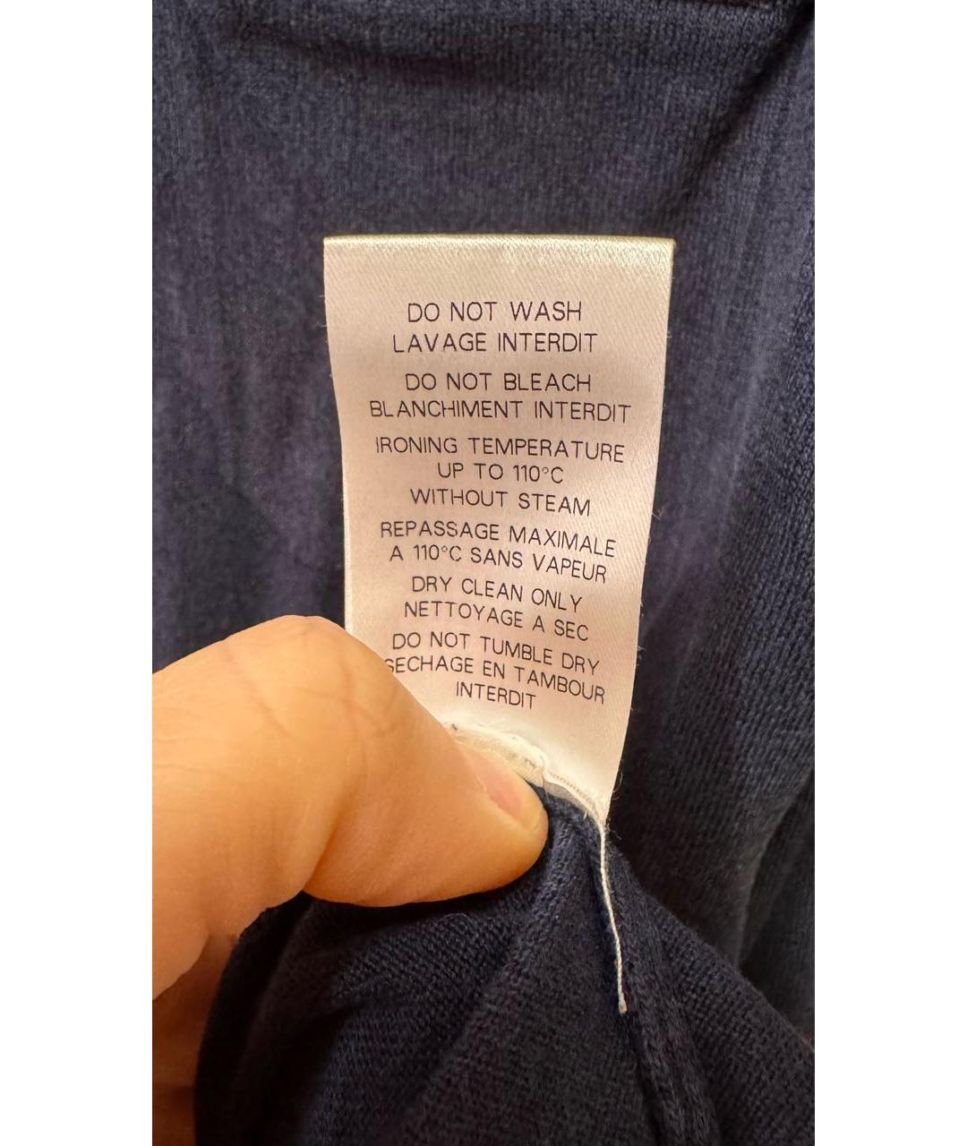 ZILLI Темно-синее хлопковое поло с коротким рукавом, фото 5