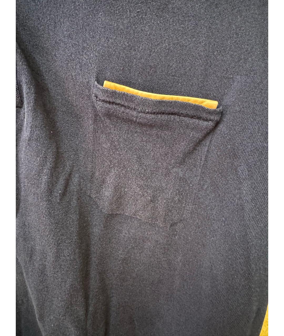 ZILLI Темно-синее хлопковое поло с коротким рукавом, фото 3