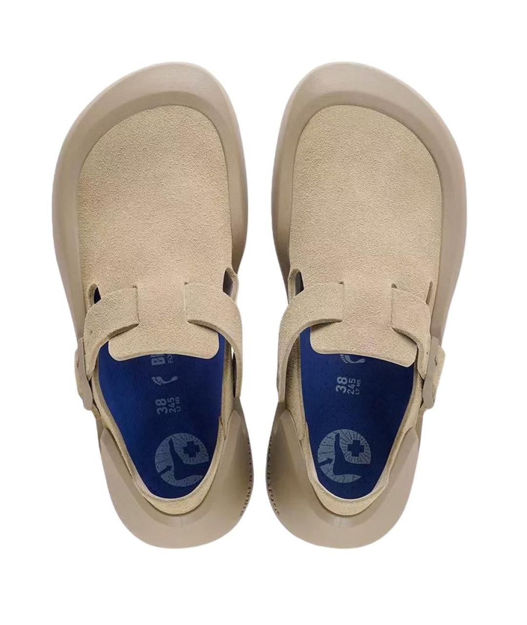 BIRKENSTOCK Бежевые кожаные кроссовки, фото 4