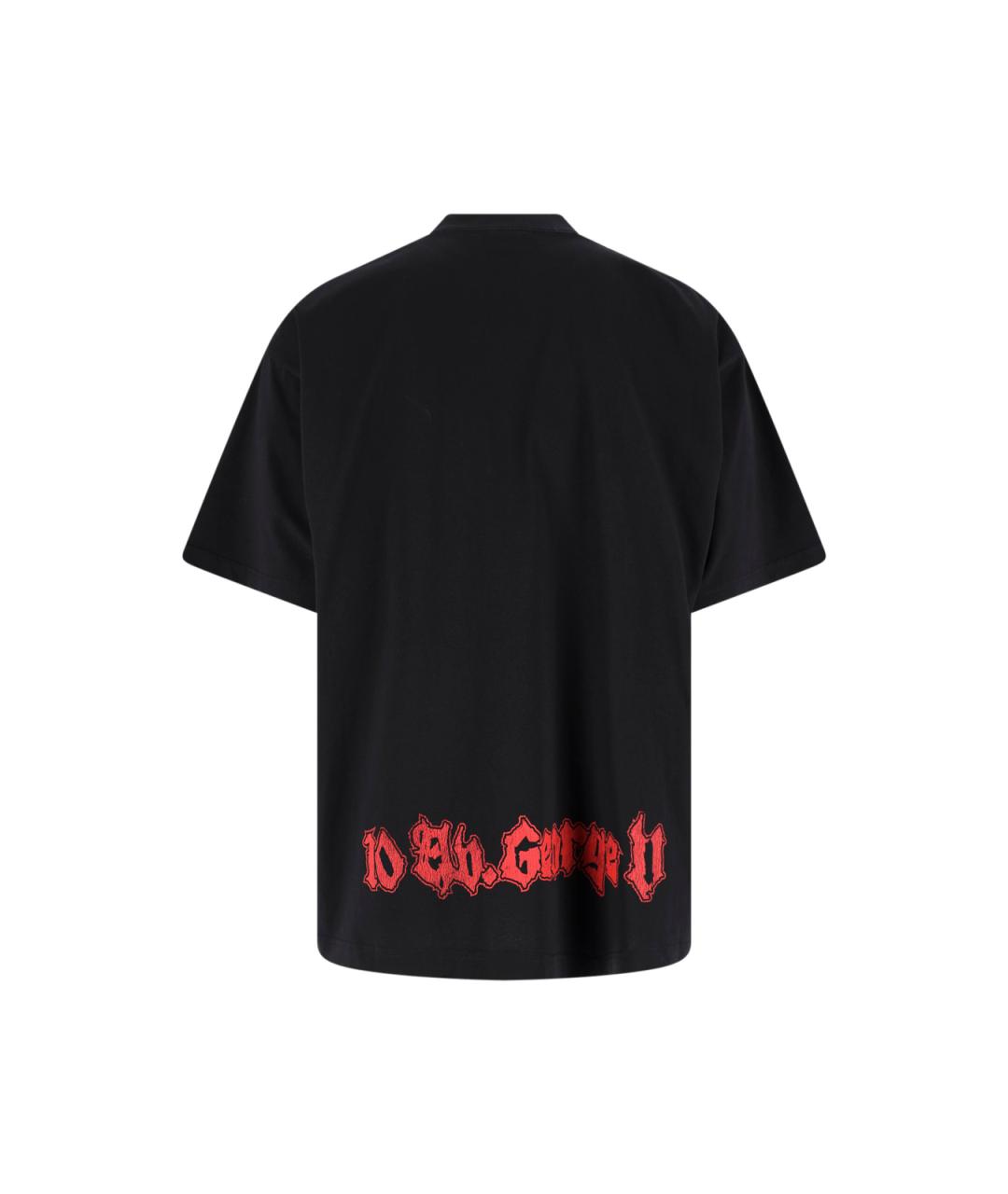 BALENCIAGA Черная хлопковая футболка, фото 2