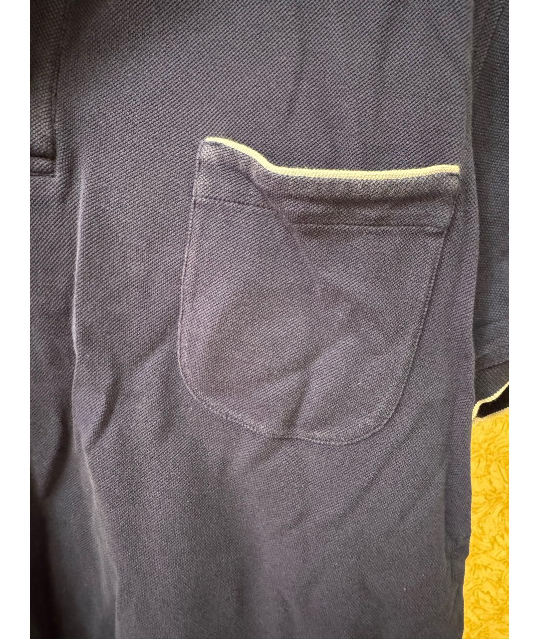 LORO PIANA Синее хлопковое поло с коротким рукавом, фото 3