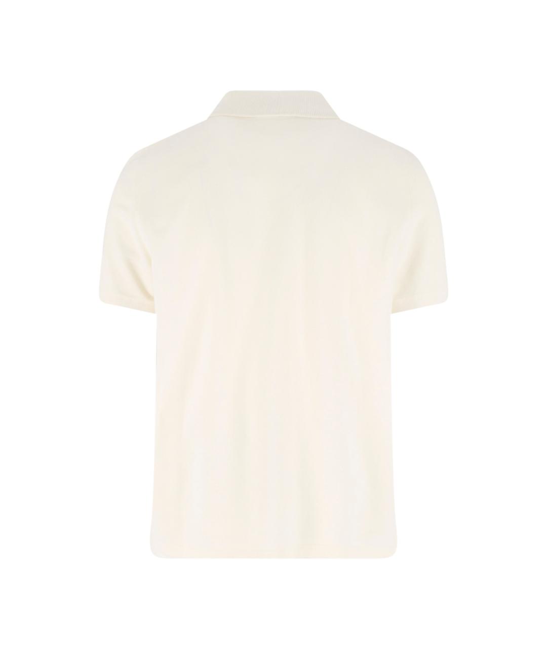 MAISON KITSUNE Бежевое хлопковое поло с коротким рукавом, фото 2