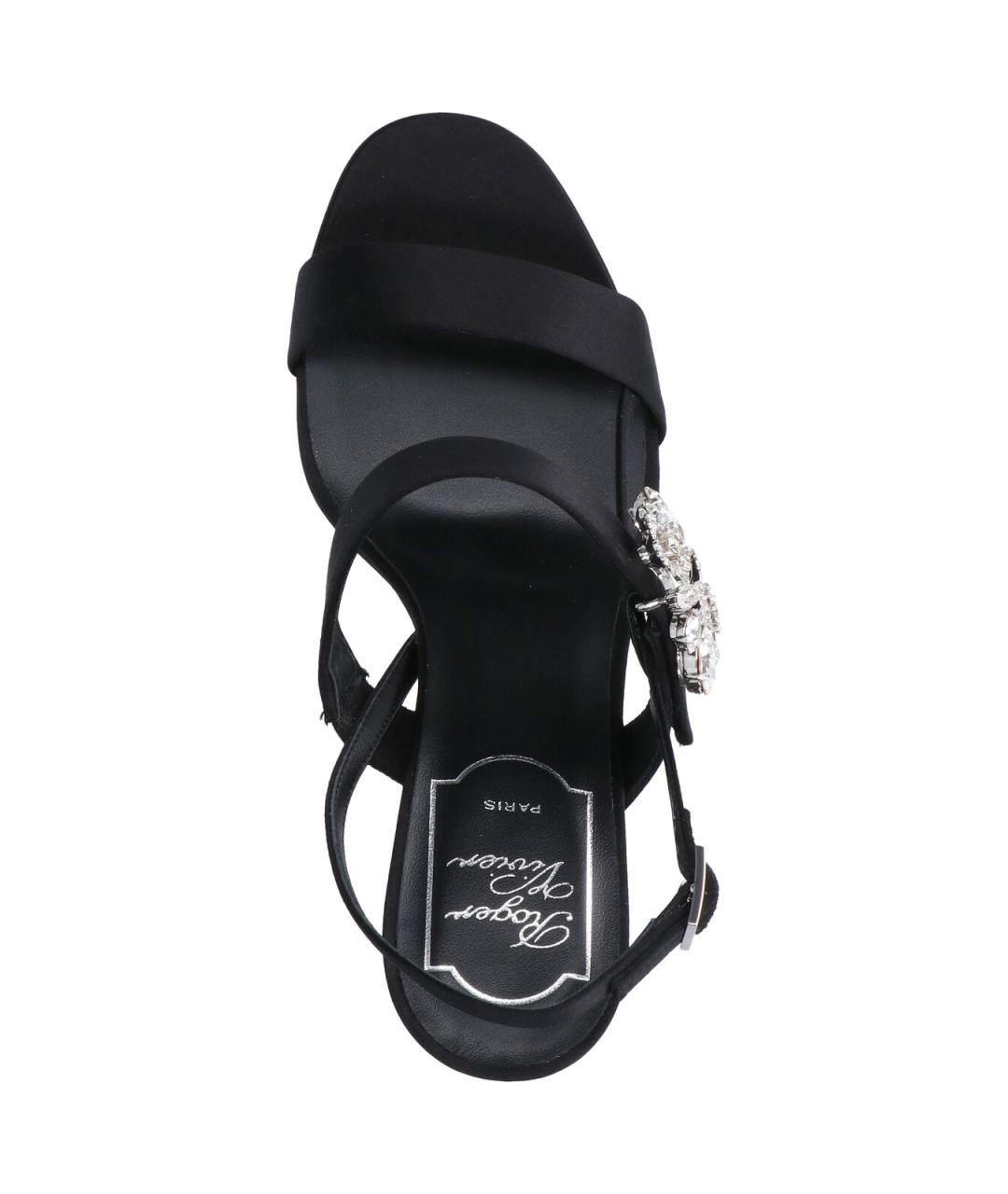 ROGER VIVIER Черные текстильные босоножки, фото 5