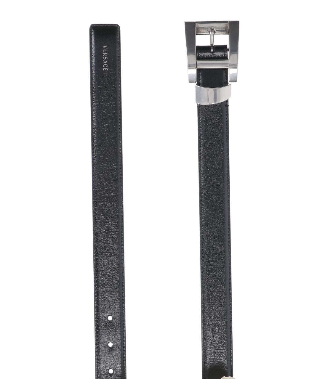 VERSACE Черный кожаный ремень, фото 2