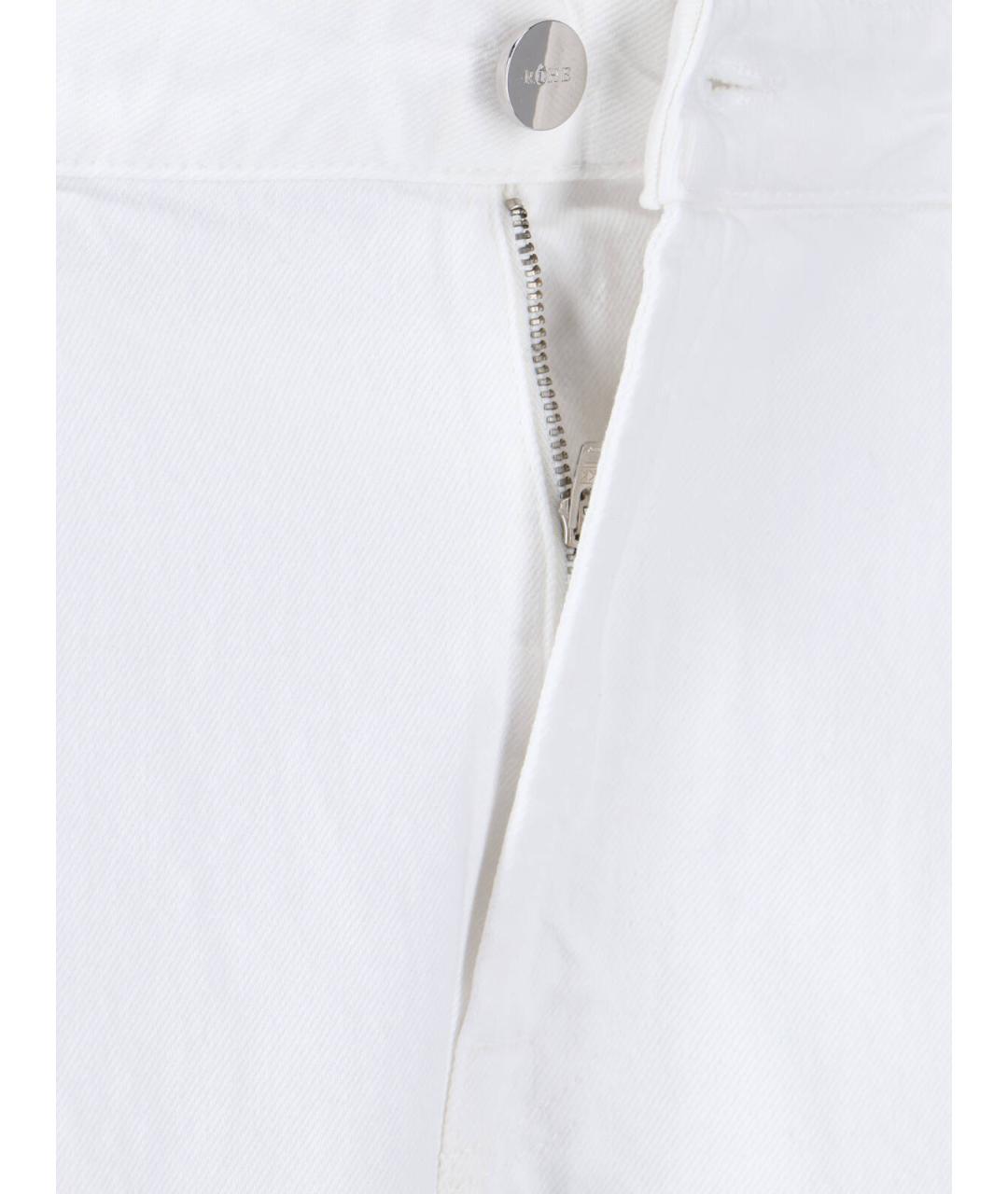 ROHE Белые хлопковые прямые джинсы, фото 4