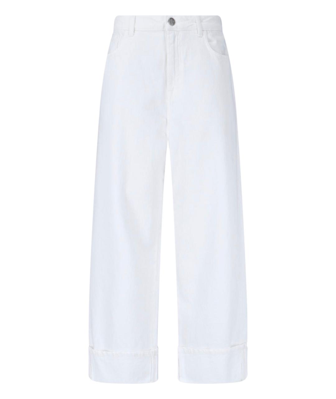 ROHE Белые хлопковые прямые джинсы, фото 1