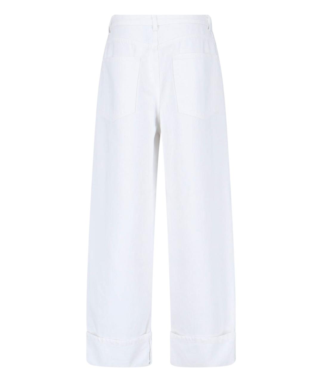 ROHE Белые хлопковые прямые джинсы, фото 2