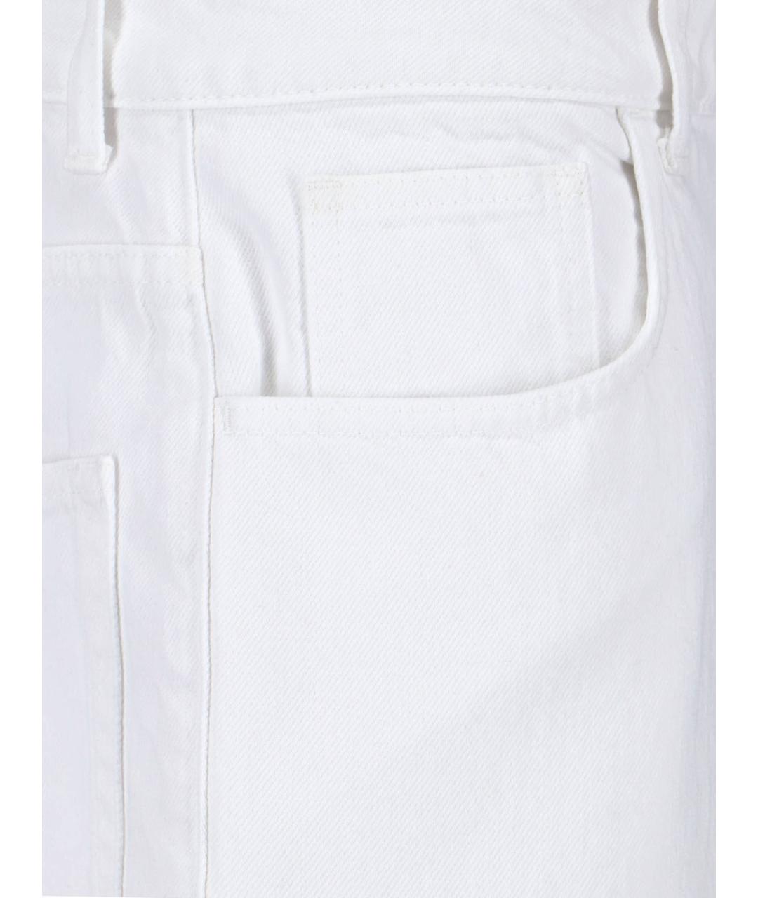 ROHE Белые хлопковые прямые джинсы, фото 5