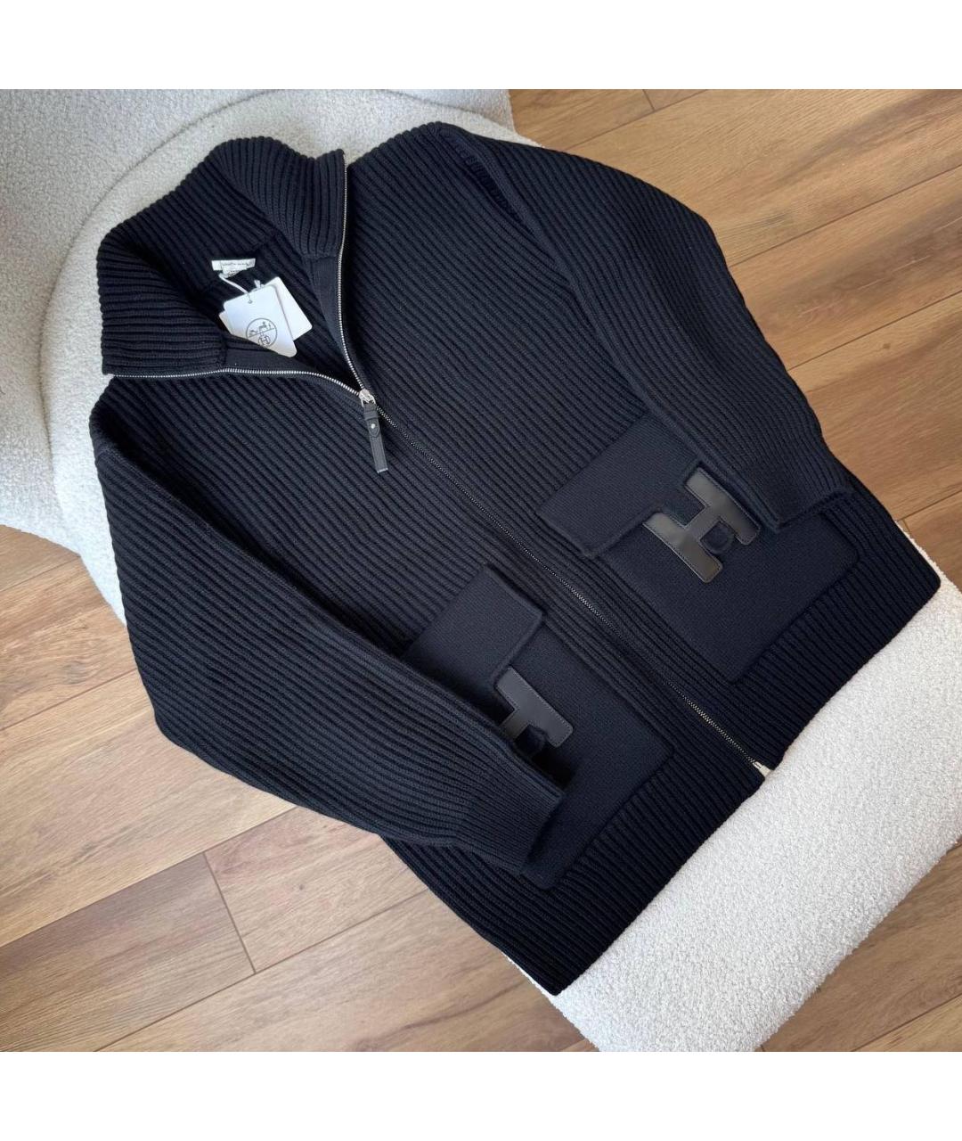 HERMES Черный кардиган, фото 4