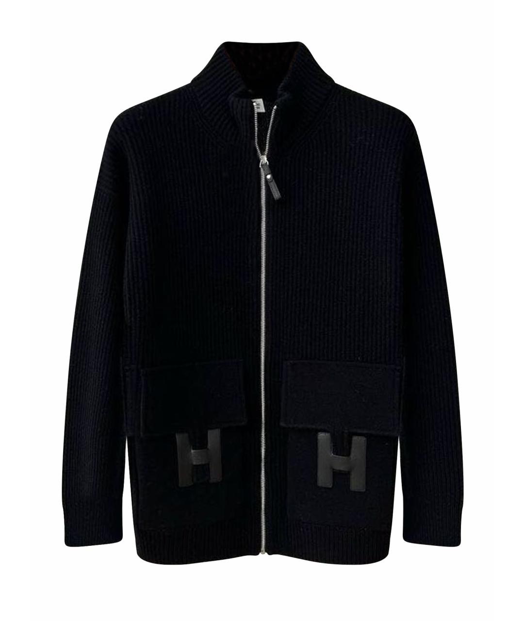 HERMES Черный кардиган, фото 1