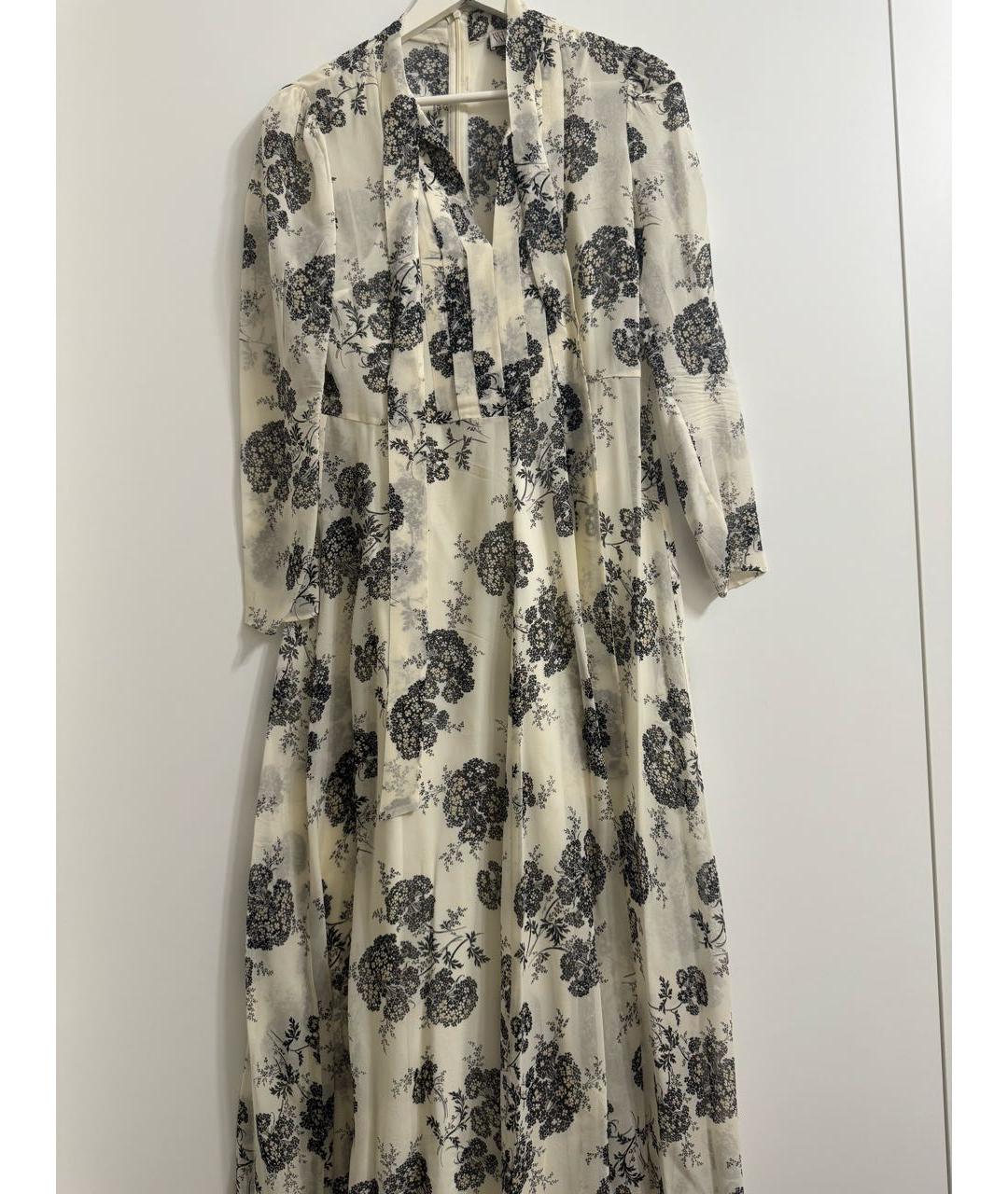 RED VALENTINO Белое шелковое коктейльное платье, фото 4