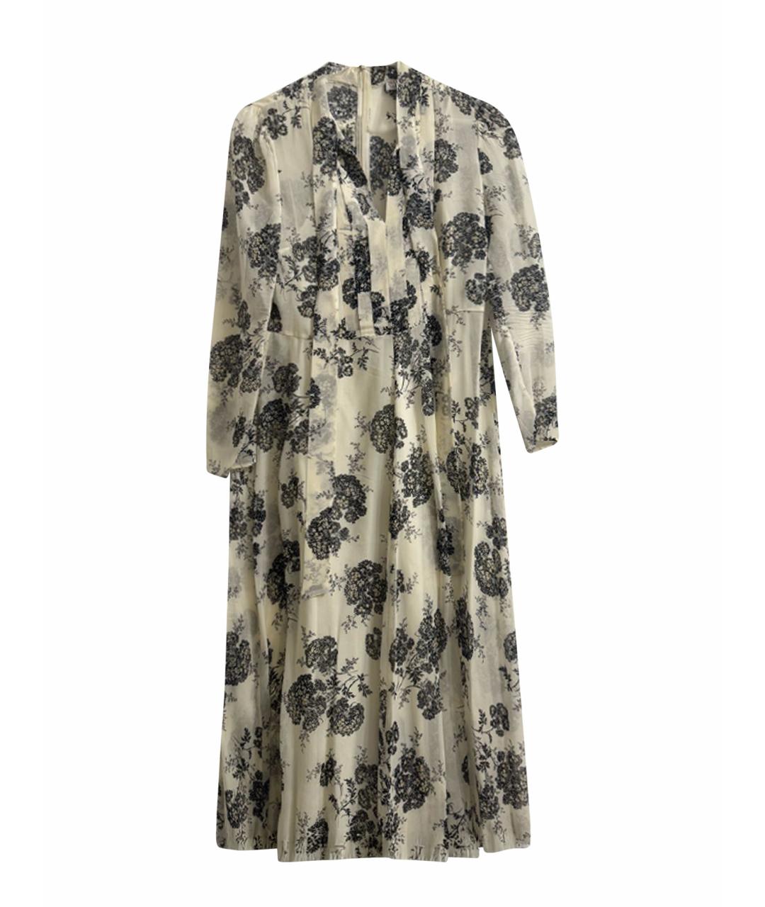 RED VALENTINO Белое шелковое коктейльное платье, фото 1