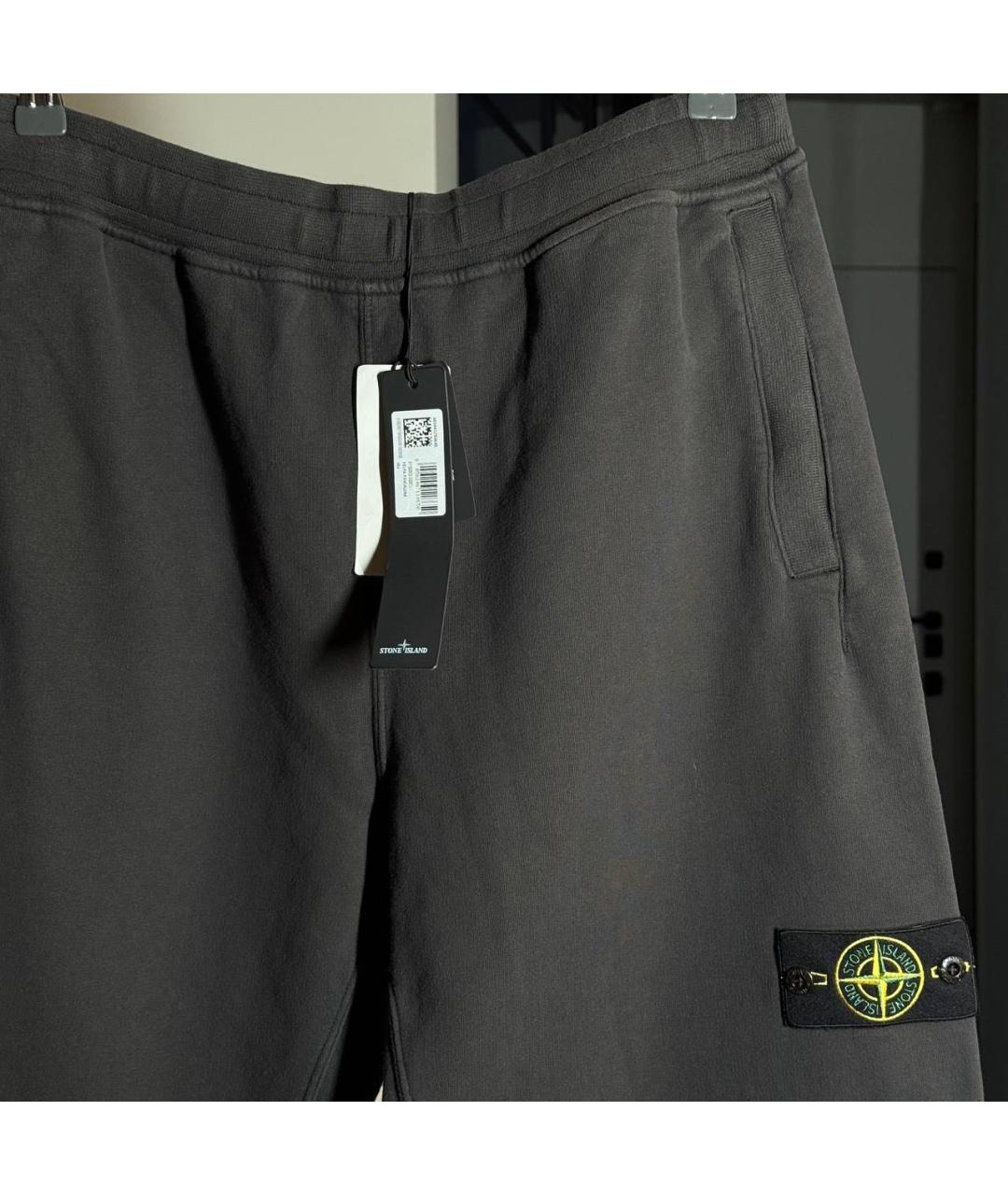 STONE ISLAND Антрацитовые хлопковые повседневные брюки, фото 3