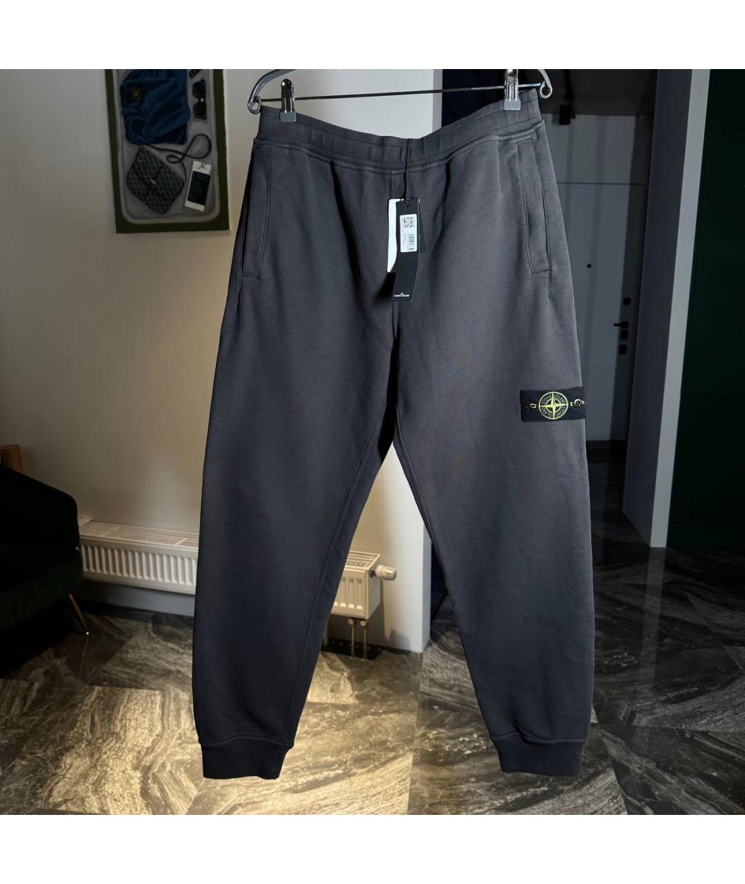 STONE ISLAND Антрацитовые хлопковые повседневные брюки, фото 5