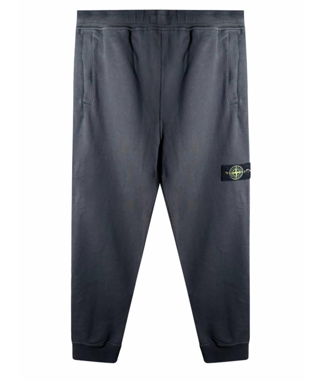 STONE ISLAND Антрацитовые хлопковые повседневные брюки, фото 1