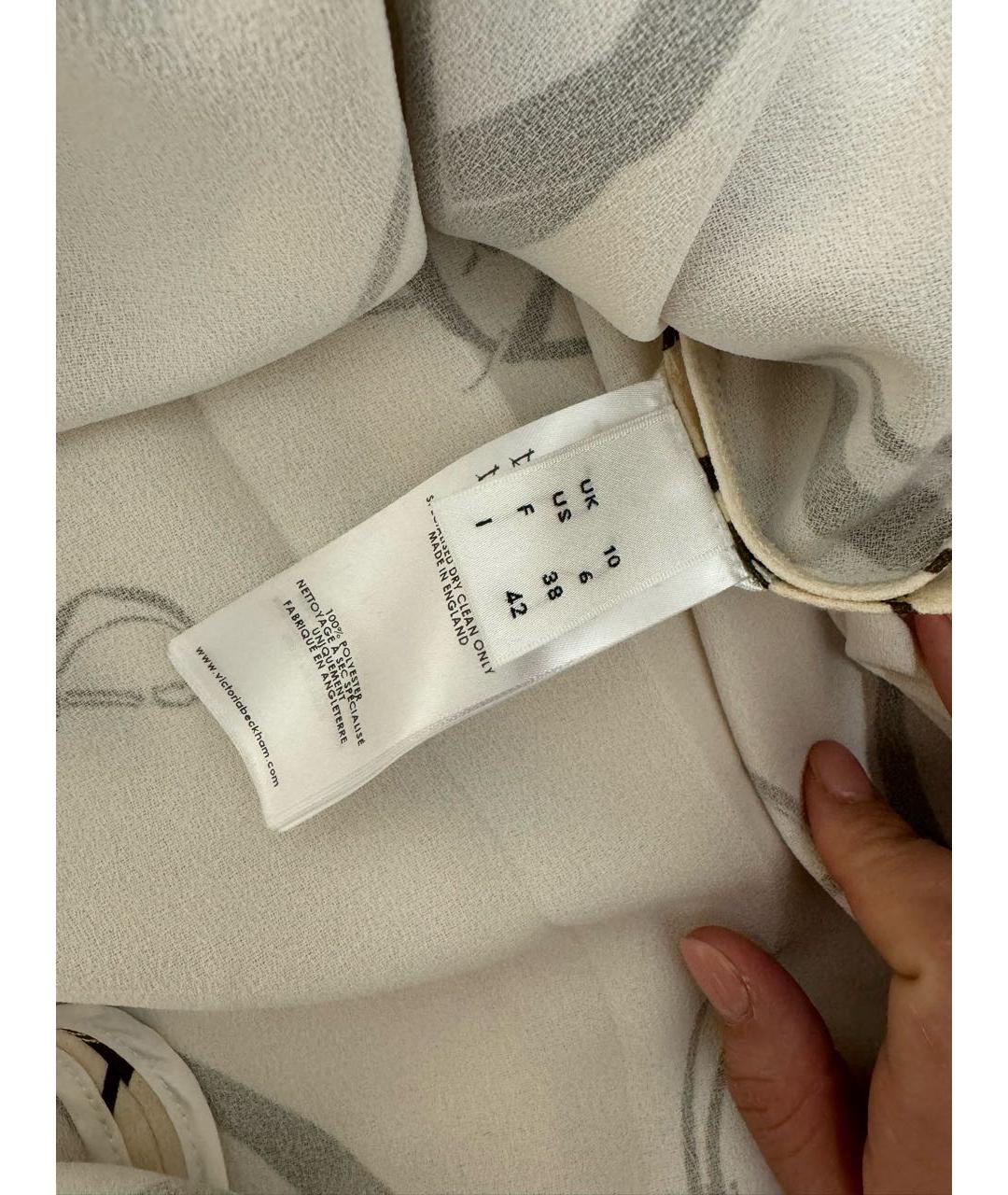 VICTORIA BECKHAM Бежевое полиэстеровое коктейльное платье, фото 4