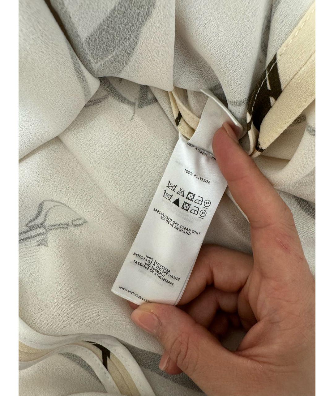 VICTORIA BECKHAM Бежевое полиэстеровое коктейльное платье, фото 5