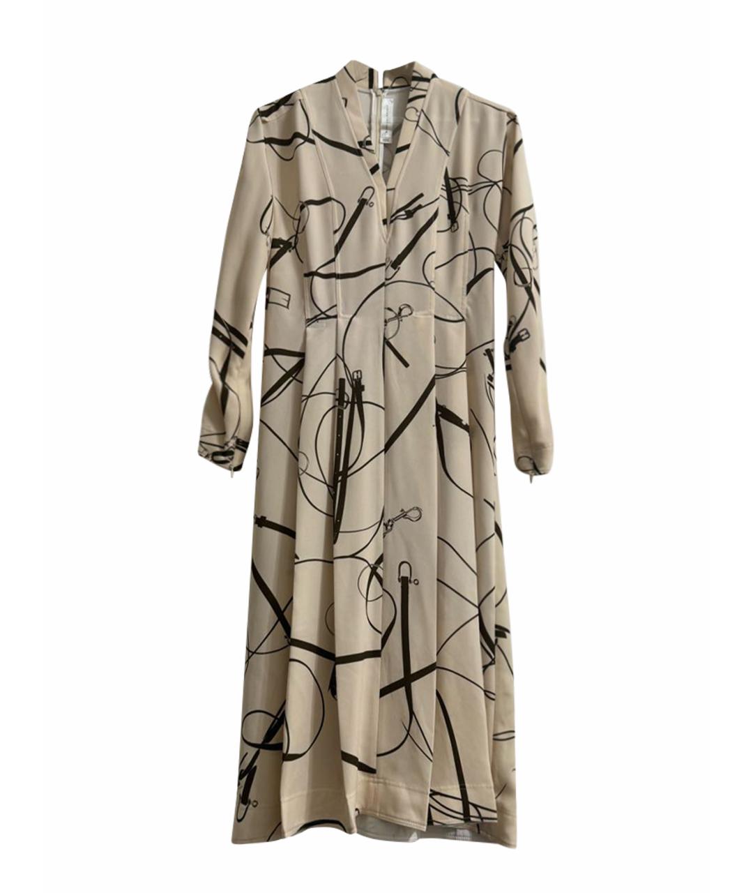 VICTORIA BECKHAM Бежевое полиэстеровое коктейльное платье, фото 1