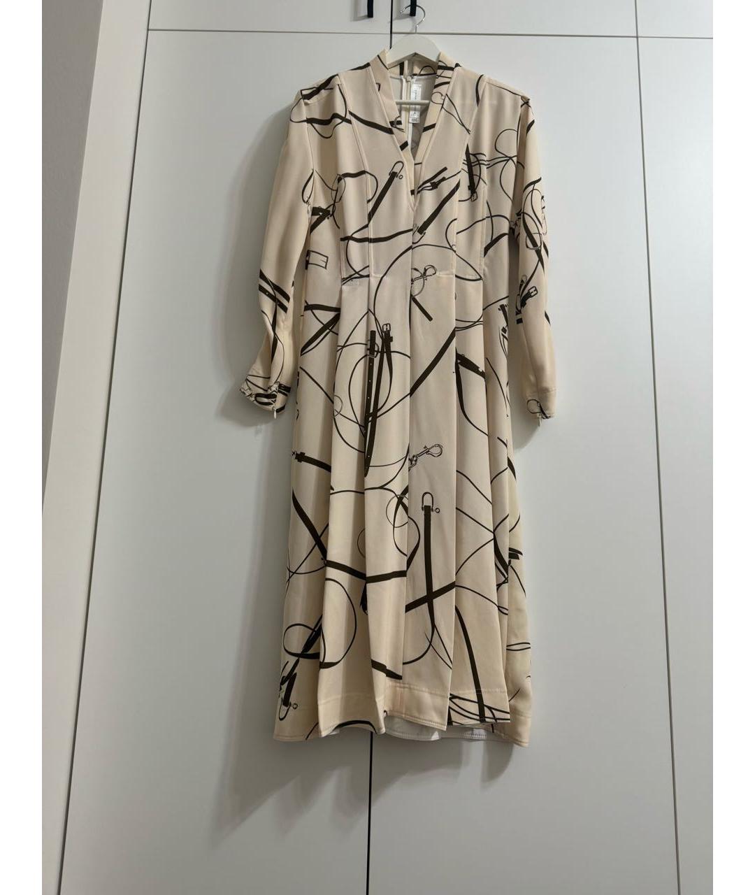 VICTORIA BECKHAM Бежевое полиэстеровое коктейльное платье, фото 6