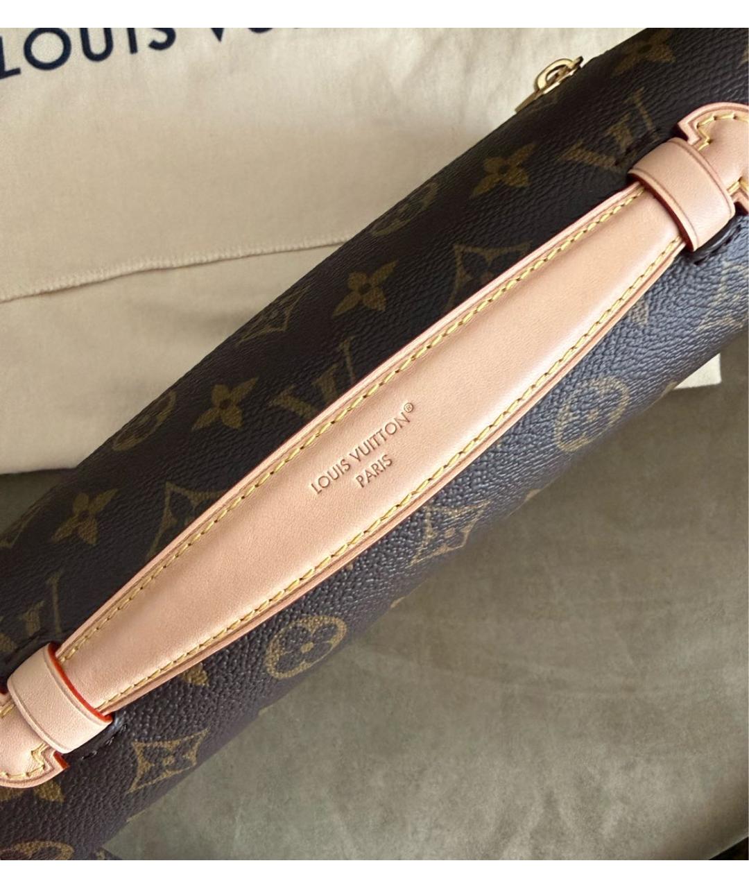 LOUIS VUITTON Коричневая кожаная сумка через плечо, фото 7