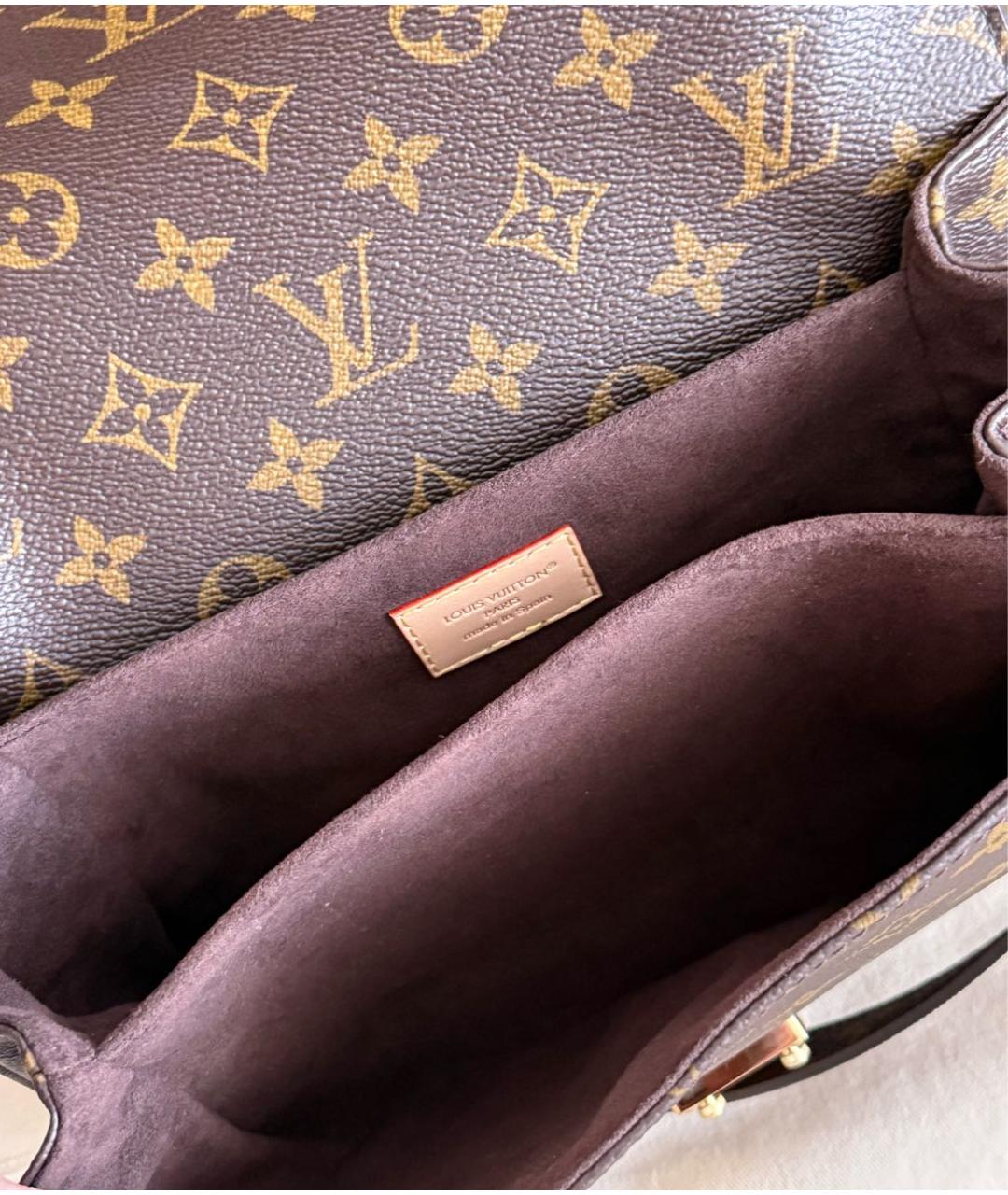 LOUIS VUITTON Коричневая кожаная сумка через плечо, фото 6